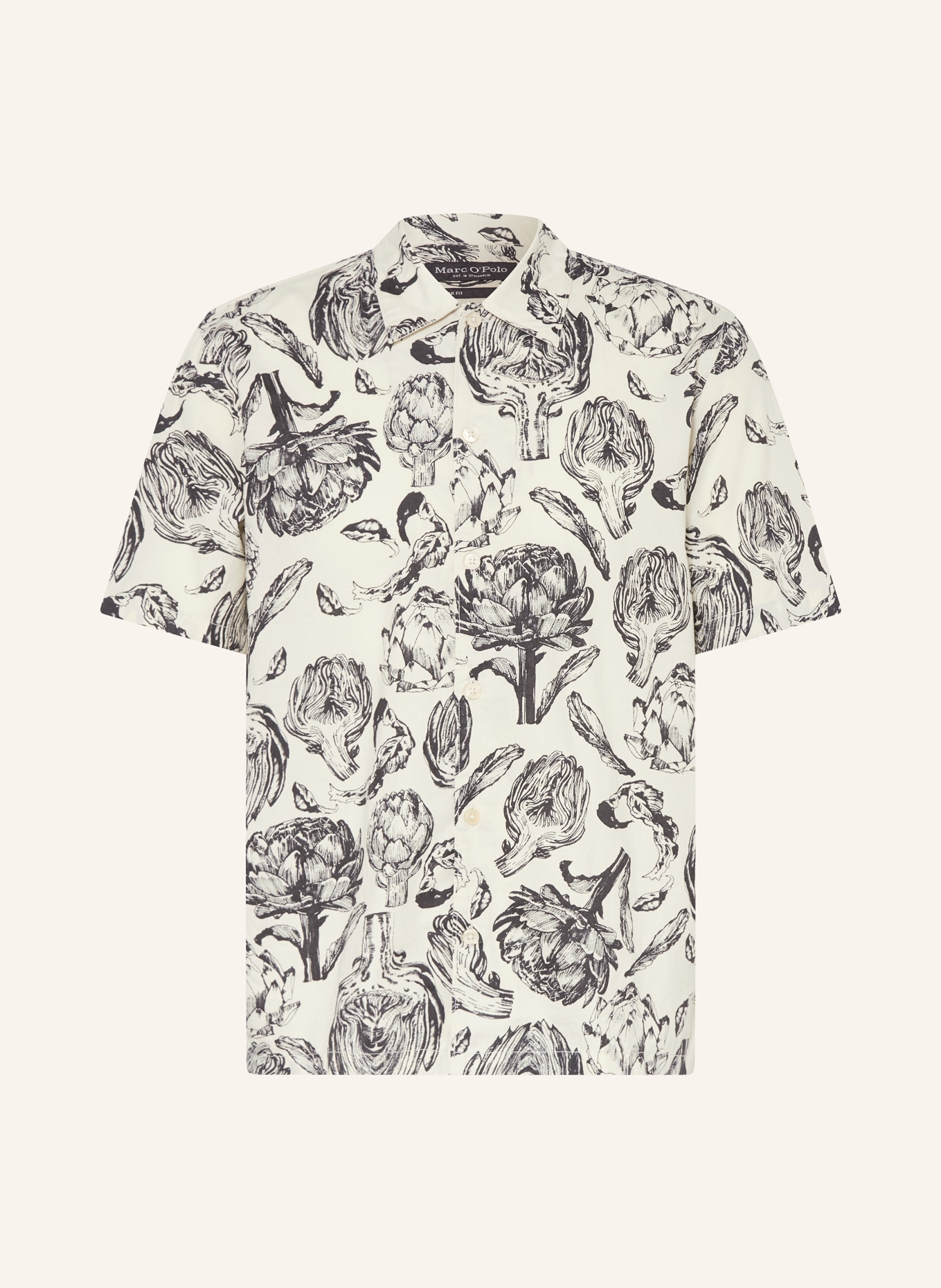 Marc O'Polo Short sleeve shirt regular fit, Color: BLACK/ WHITE (Image 1)