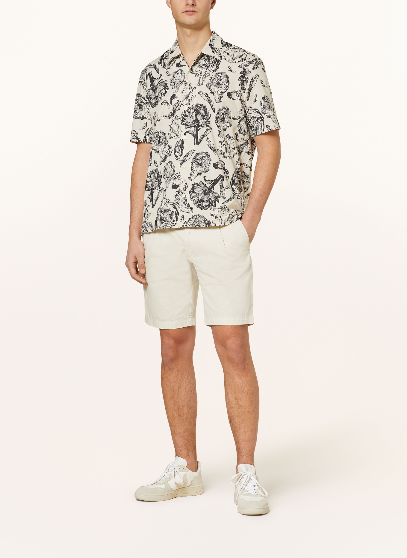 Marc O'Polo Short sleeve shirt regular fit, Color: BLACK/ WHITE (Image 2)