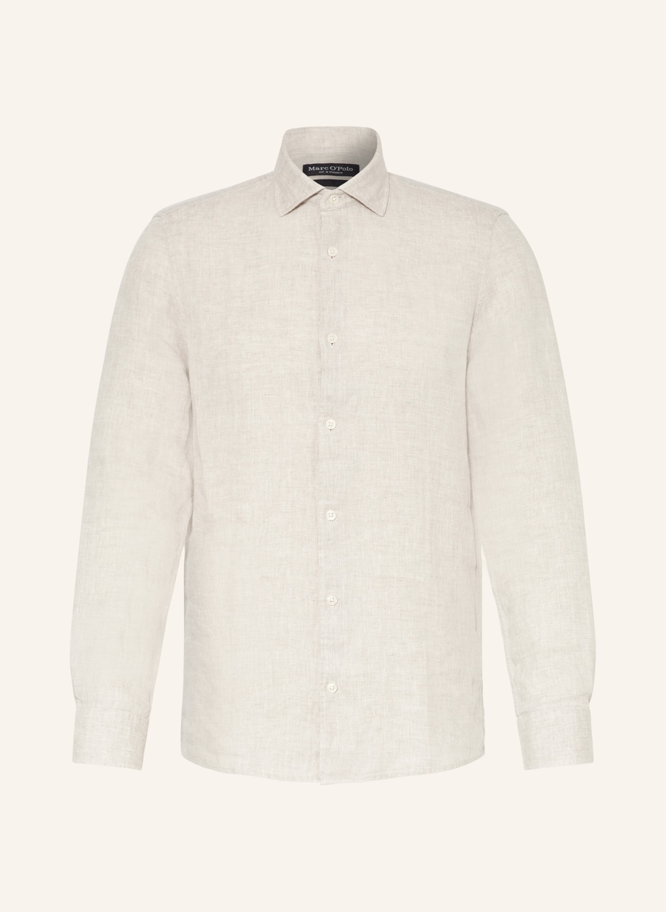 Marc O'Polo Linen shirt shaped fit, Color: C70 multi/ oak (Image 1)