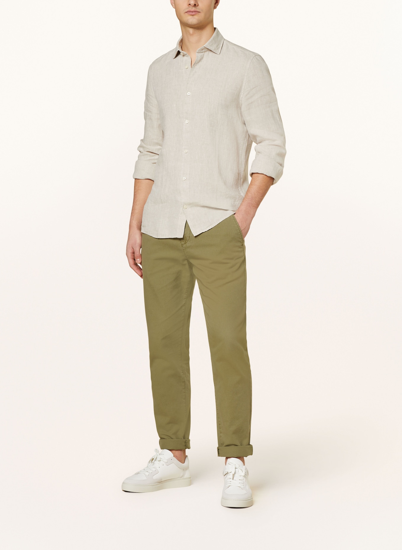 Marc O'Polo Linen shirt shaped fit, Color: C70 multi/ oak (Image 2)