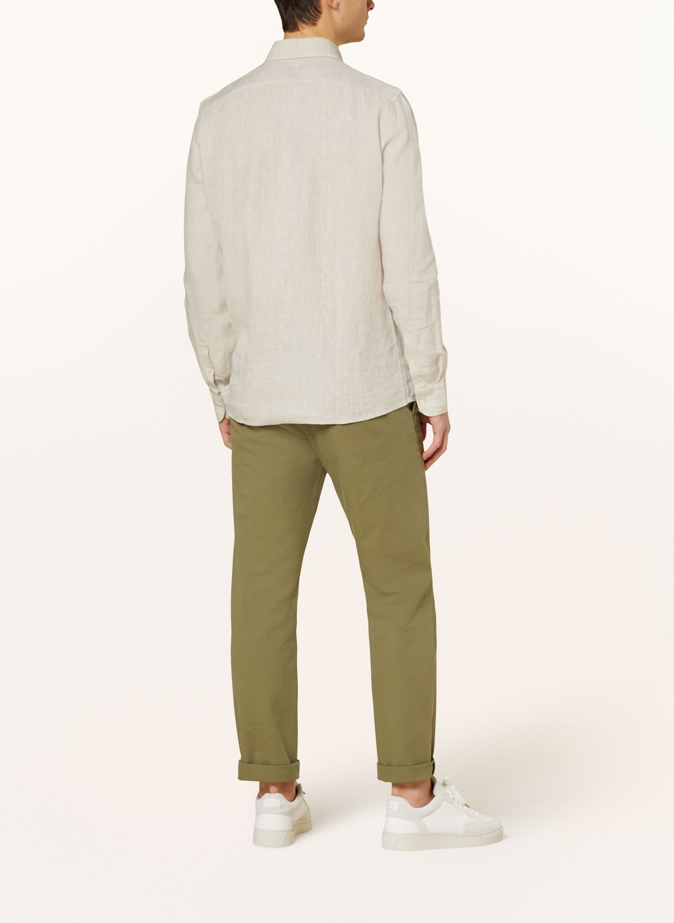 Marc O'Polo Linen shirt shaped fit, Color: C70 multi/ oak (Image 3)
