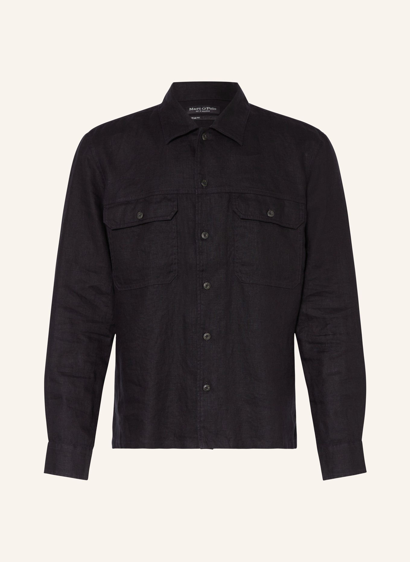 Marc O'Polo Linen shirt regular fit, Color: BLACK (Image 1)