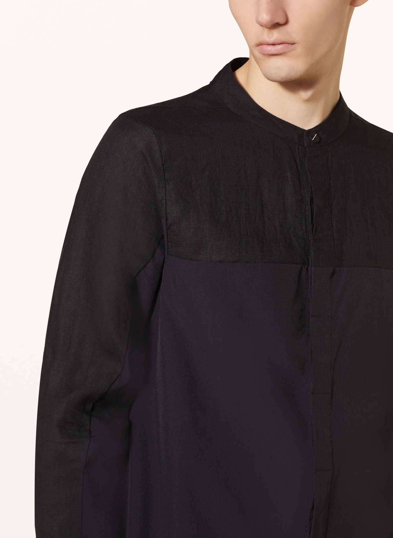 thom/krom Shirt regular fit in mixed materials, Color: BLACK (Image 4)