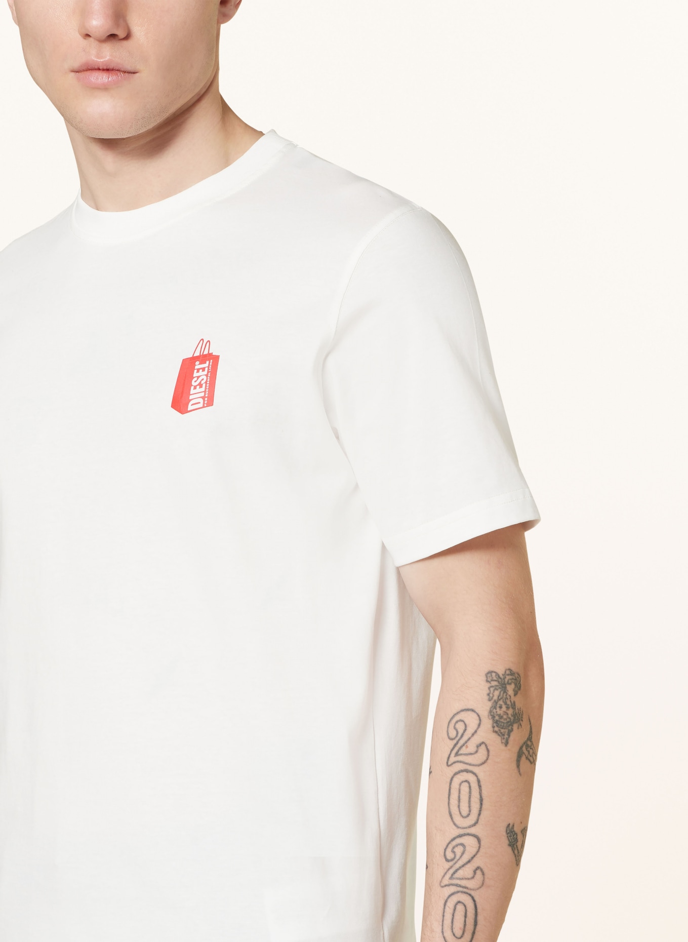 DIESEL T-shirt JUST N18, Color: WHITE (Image 4)