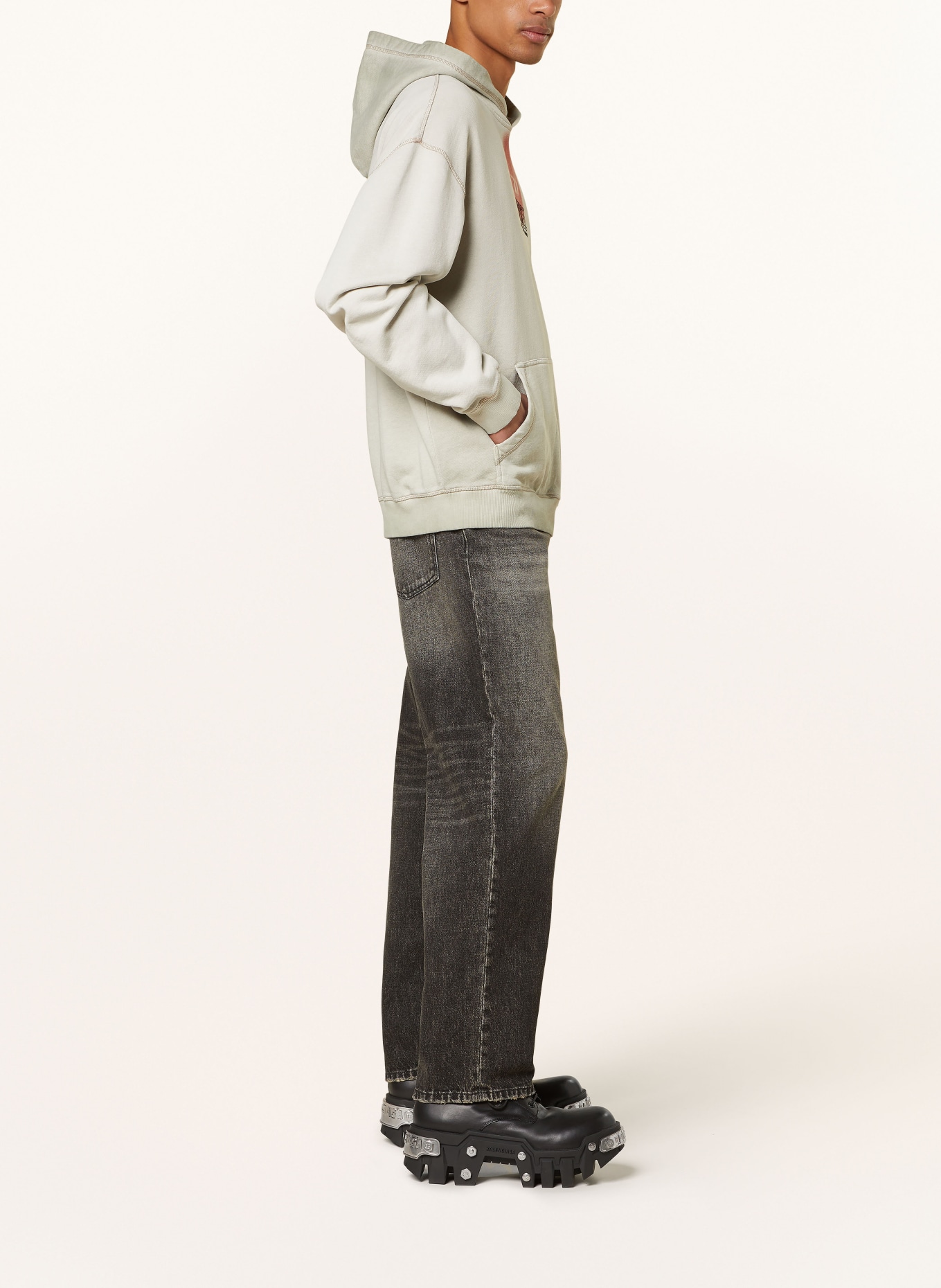 DIESEL Oversized-Sweatshirt, Farbe: BEIGE/ ROT/ SCHWARZ (Bild 4)