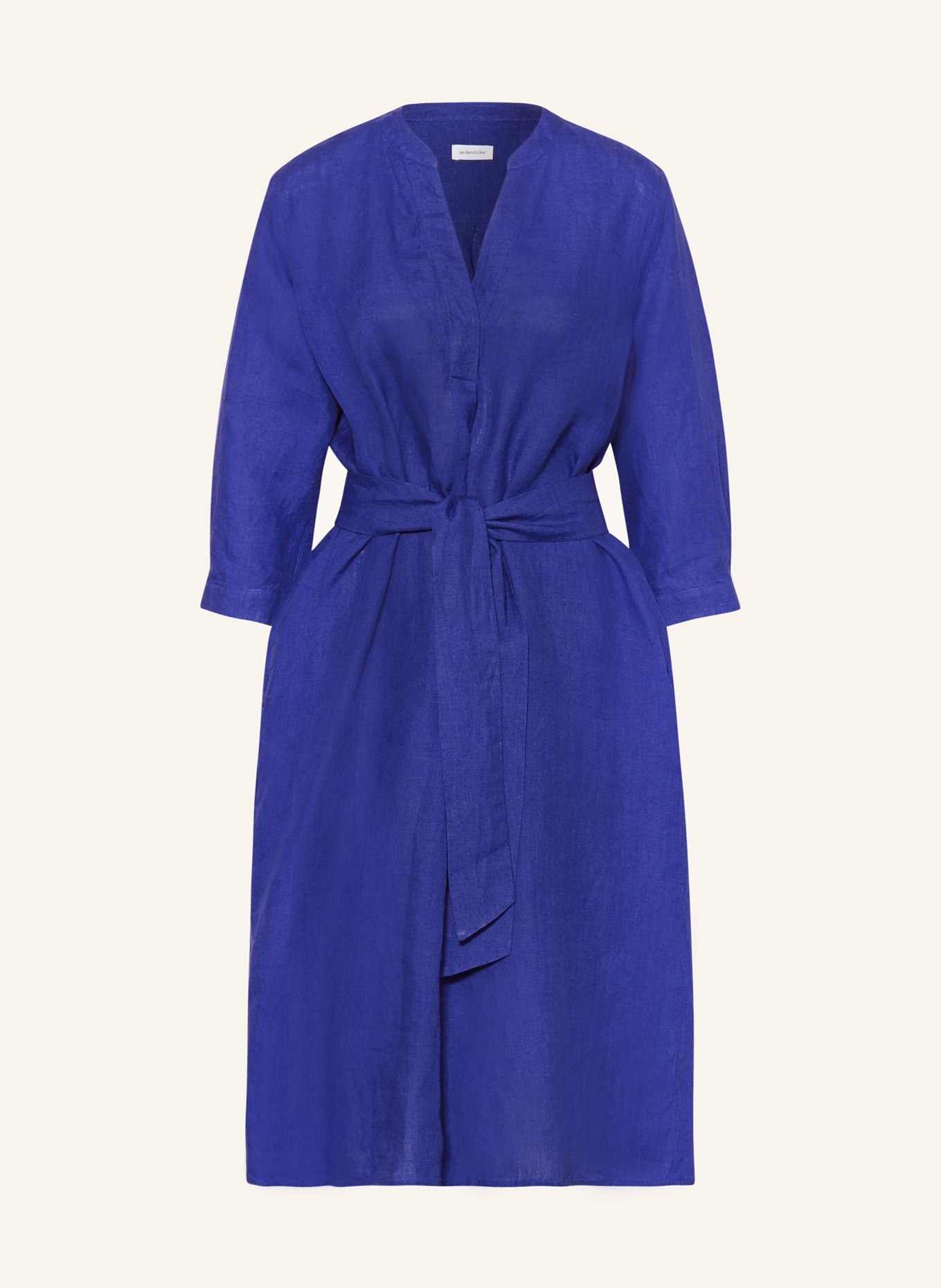 seidensticker Linen dress with 3/4 sleeves, Color: BLUE (Image 1)