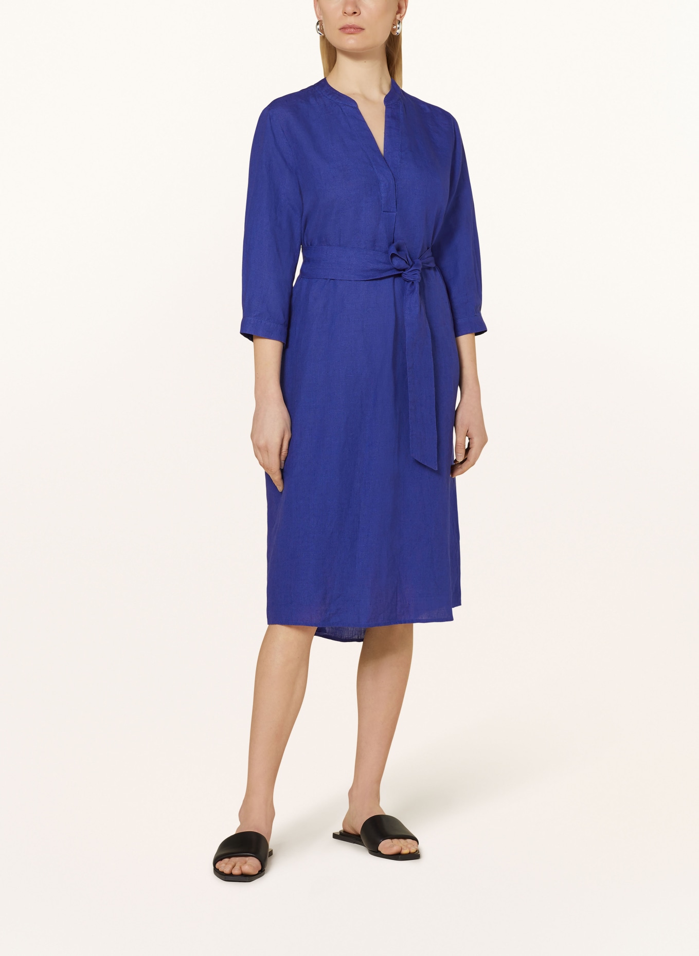 seidensticker Linen dress with 3/4 sleeves, Color: BLUE (Image 2)