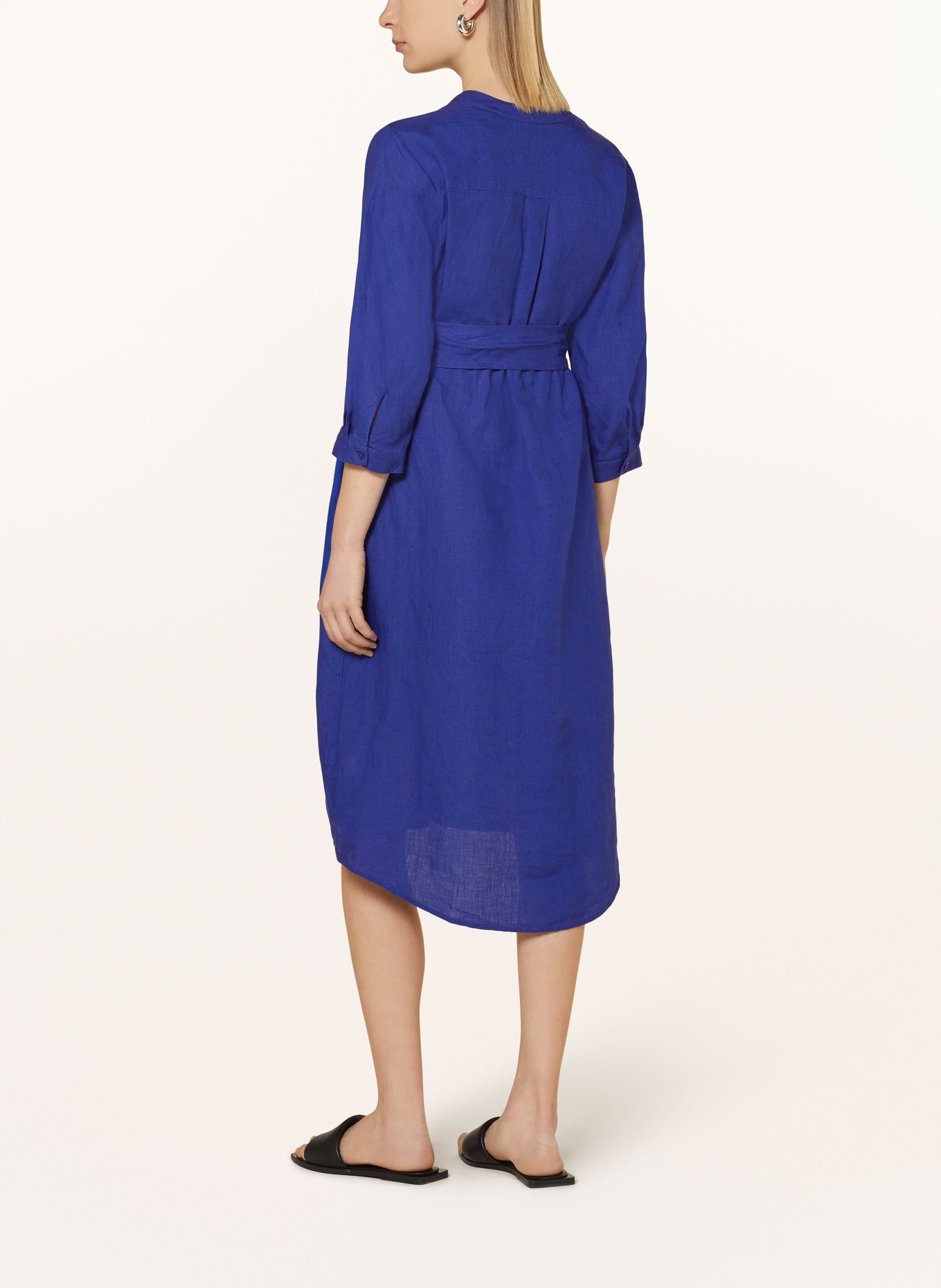 seidensticker Linen dress with 3/4 sleeves, Color: BLUE (Image 3)