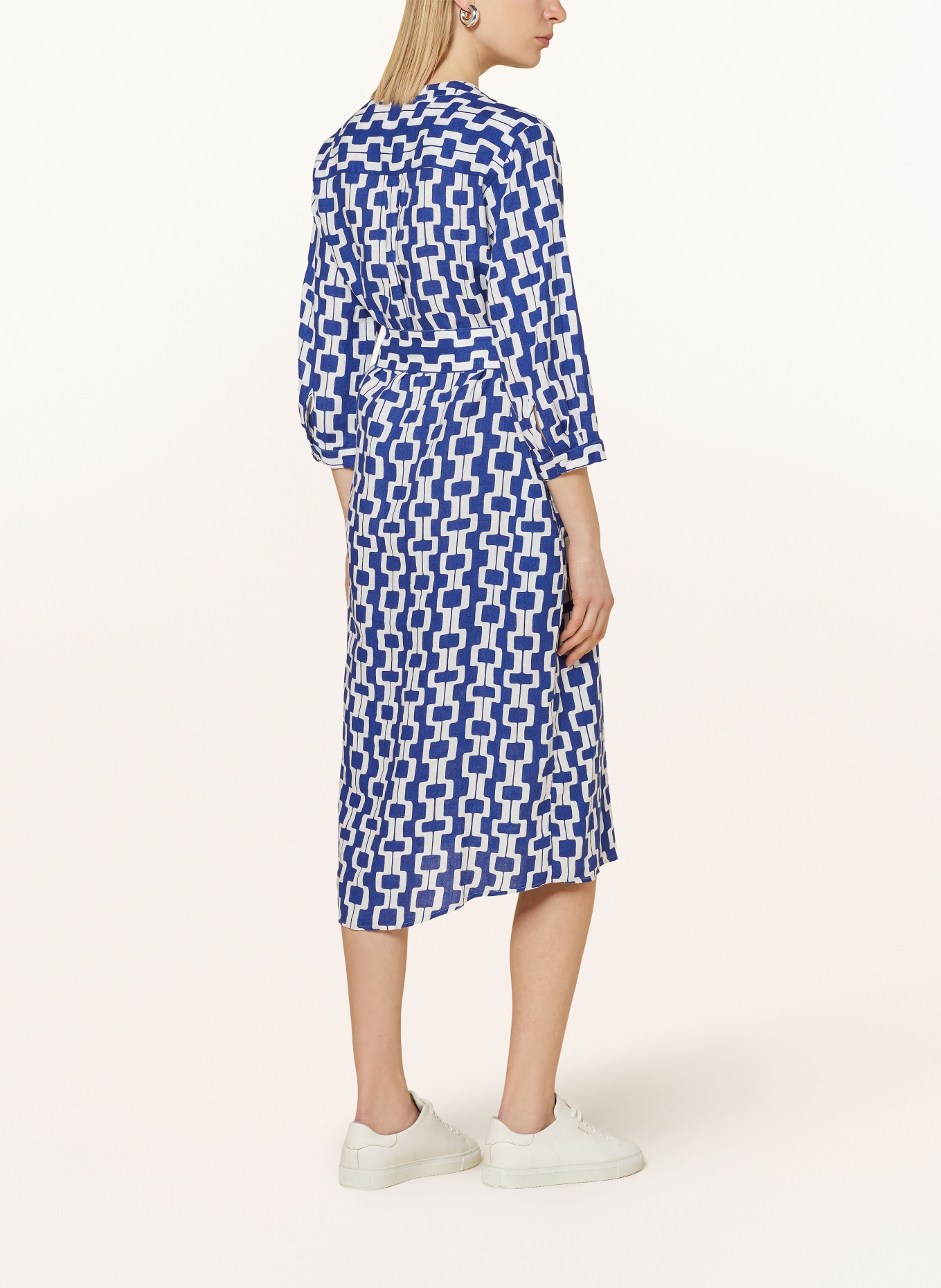 seidensticker Linen dress with 3/4 sleeves, Color: BLUE/ WHITE (Image 3)