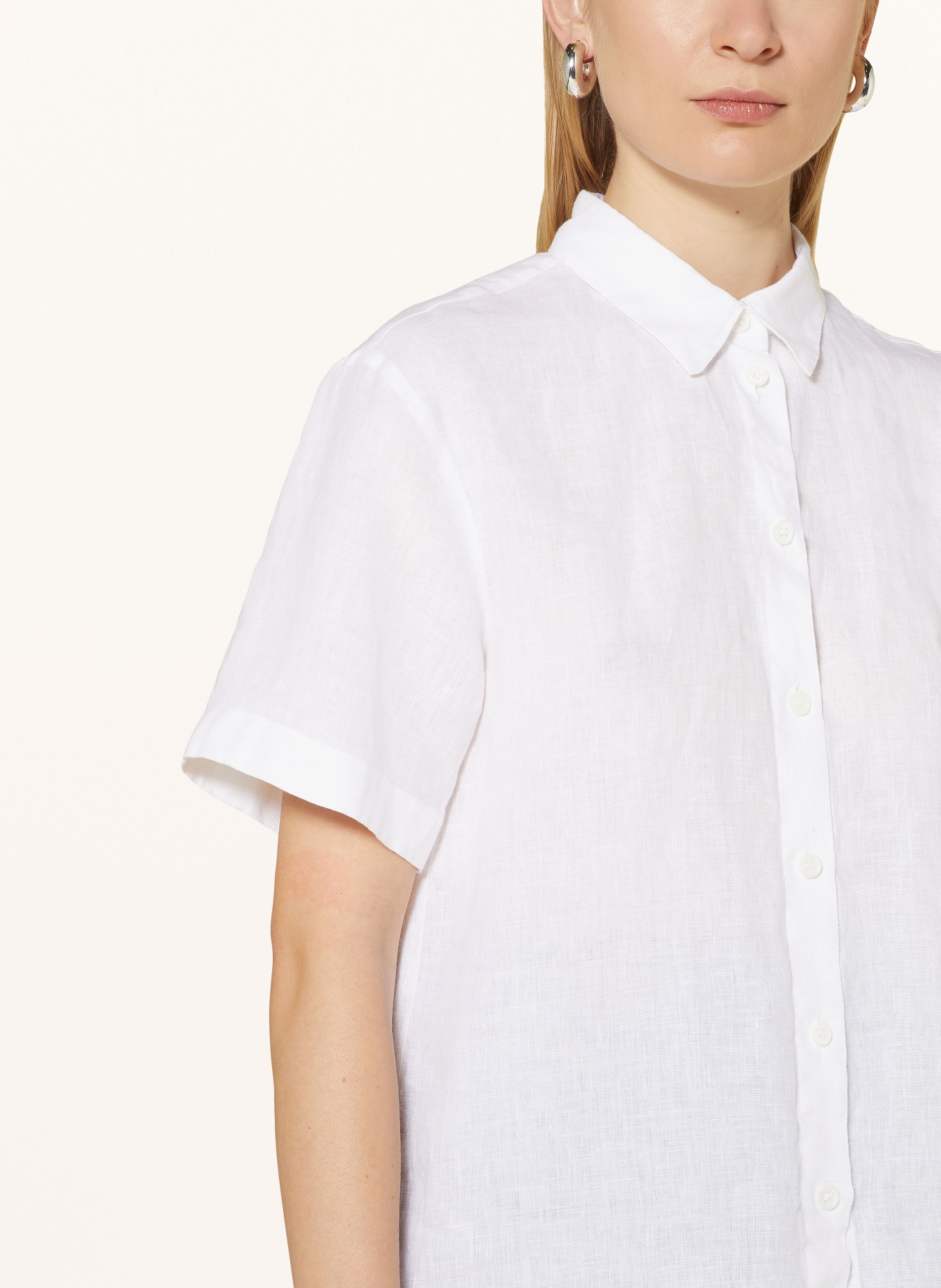 seidensticker Shirt blouse made of linen, Color: WHITE (Image 4)