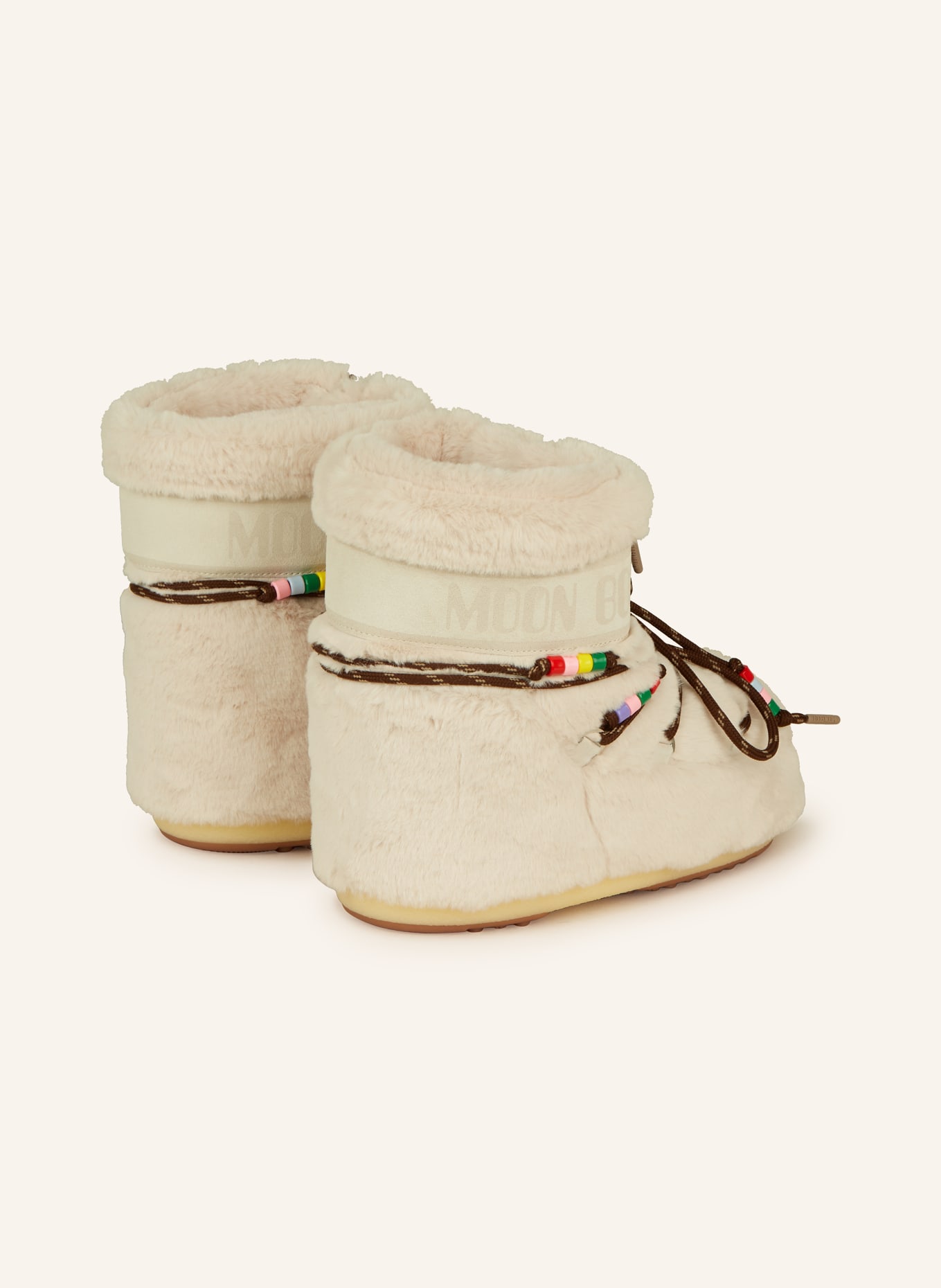 MOON BOOT Moon Boots ICON LOW FAUX FUR BEADS, Farbe: CREME (Bild 2)