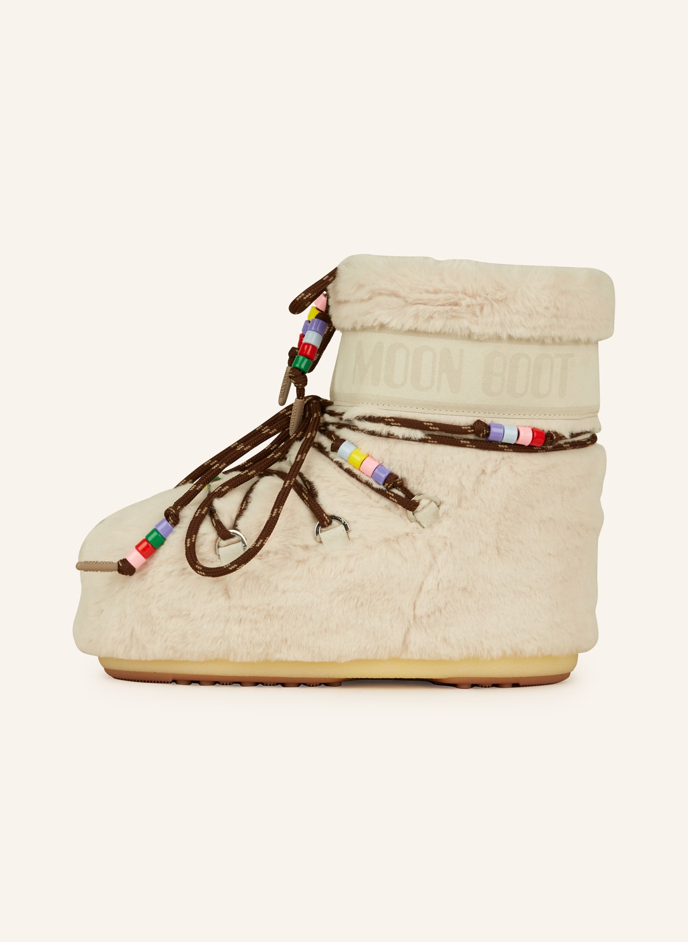 MOON BOOT Moon boots ICON LOW FAUX FUR BEADS, Color: CREAM (Image 4)
