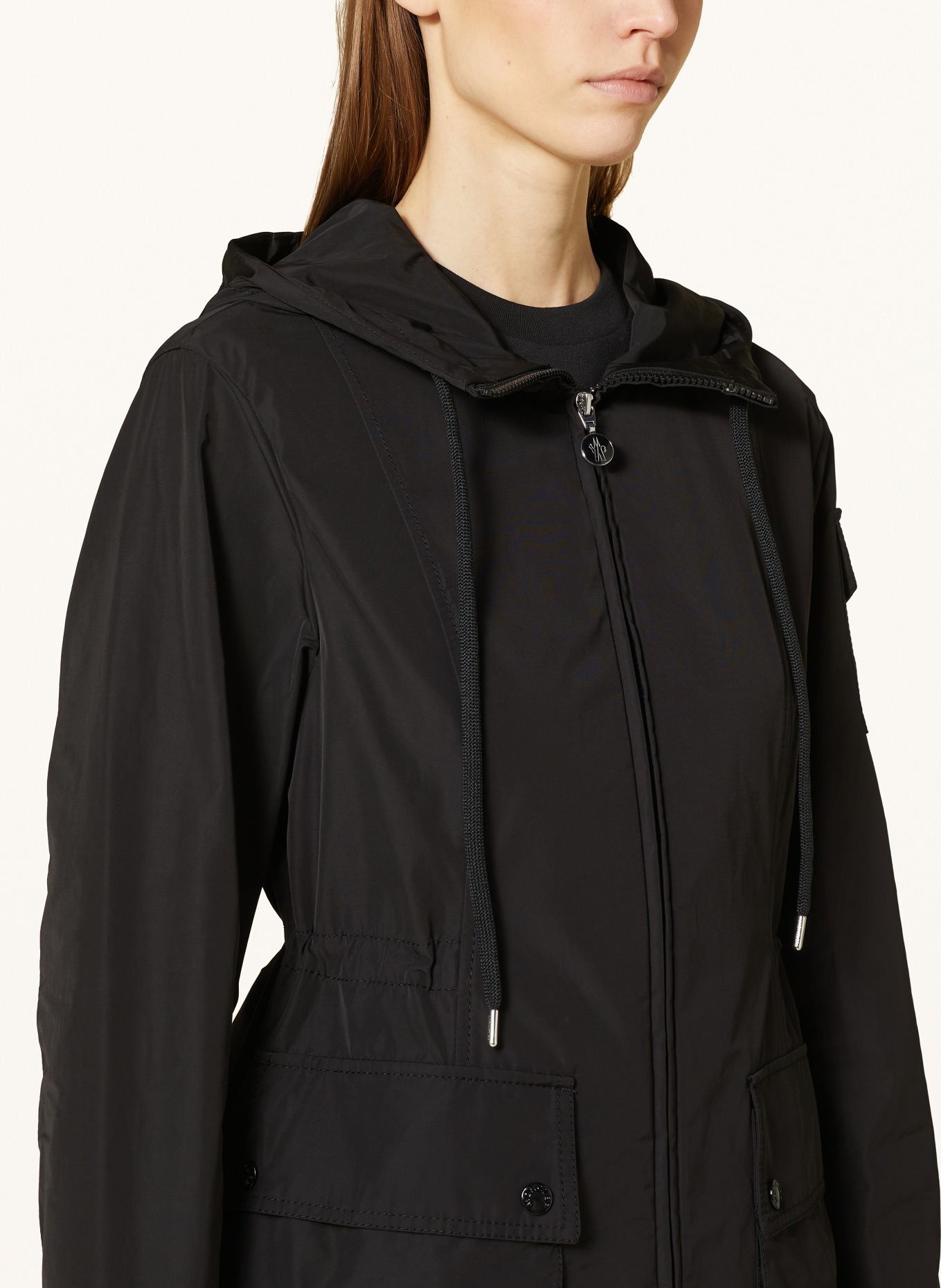 【24SS NEW】MONCLER_woman / Leandro パーカー / Black Black Leandro Hooded Parka - Long Jackets & Parka for Women