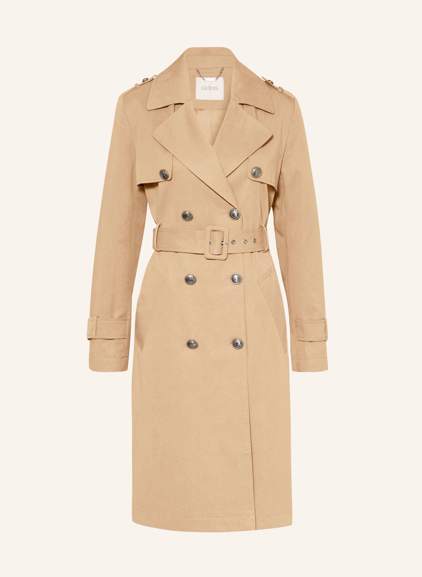 Guess camel coat new arrivals