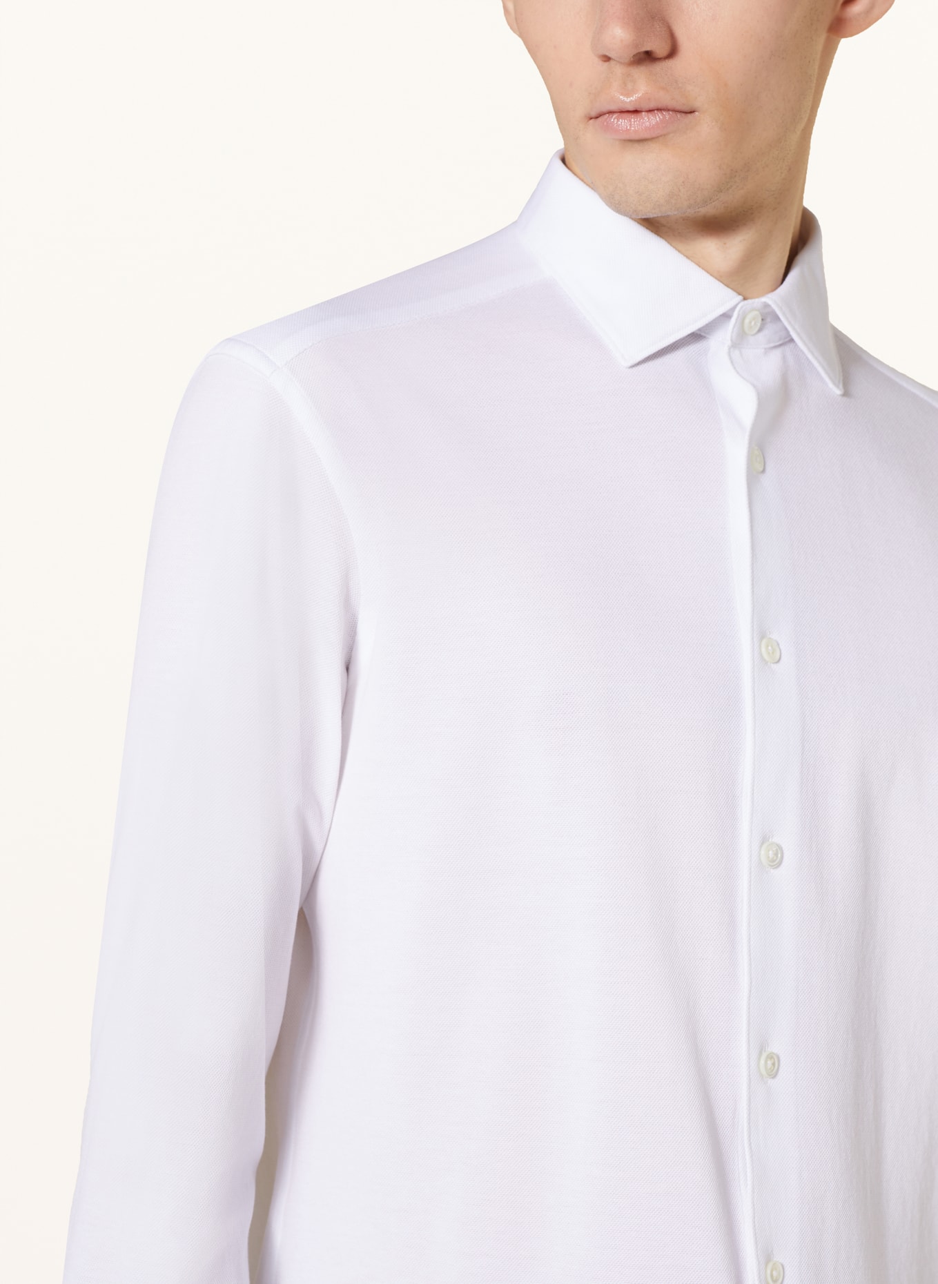 ZEGNA Košile z piké Regular Fit, Barva: BÍLÁ (Obrázek 4)