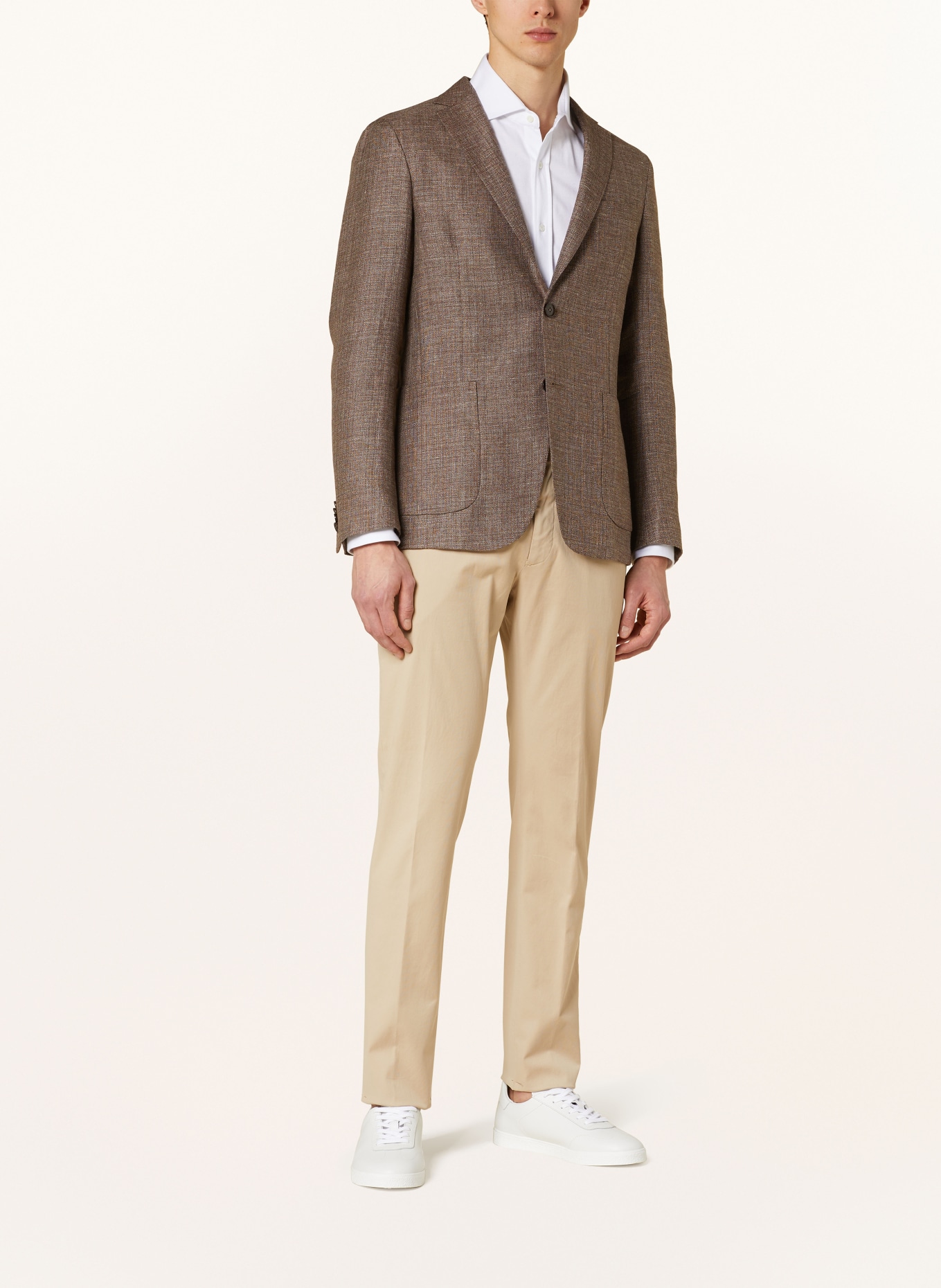 ZEGNA Tweed jacket regular fit with linen, Color: BROWN (Image 2)