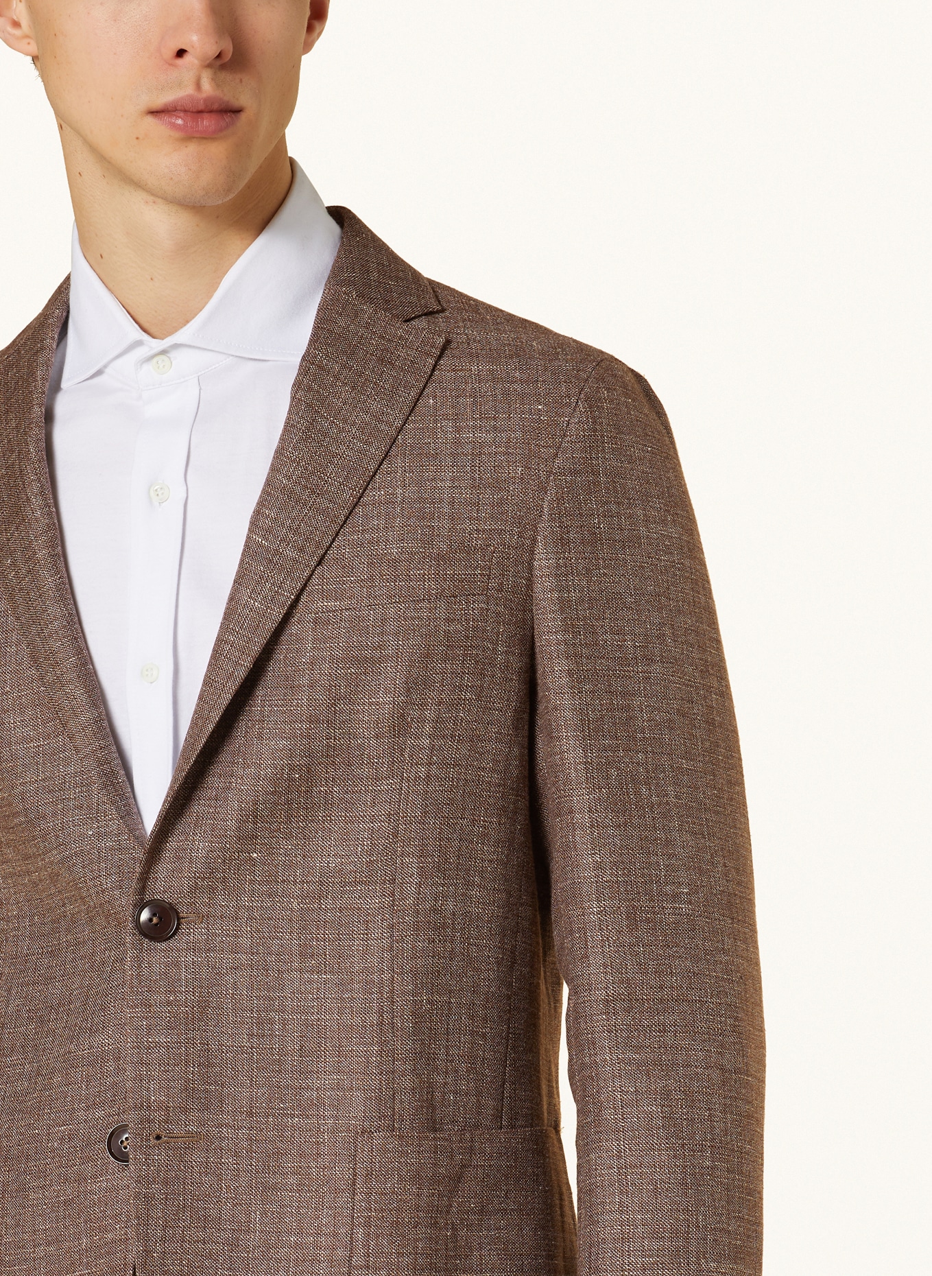 ZEGNA Tweed jacket regular fit with linen, Color: BROWN (Image 5)