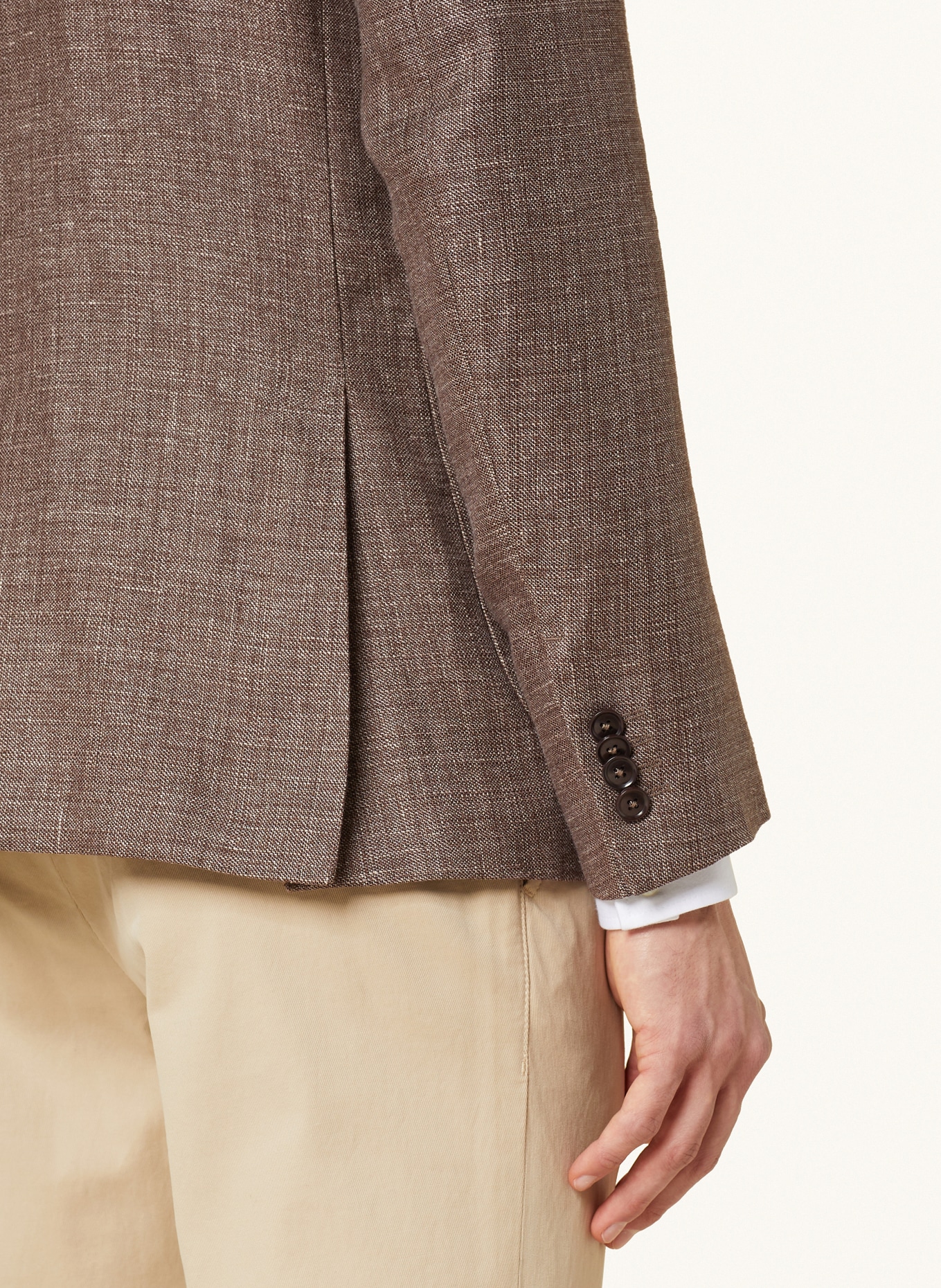ZEGNA Tweed jacket regular fit with linen, Color: BROWN (Image 6)