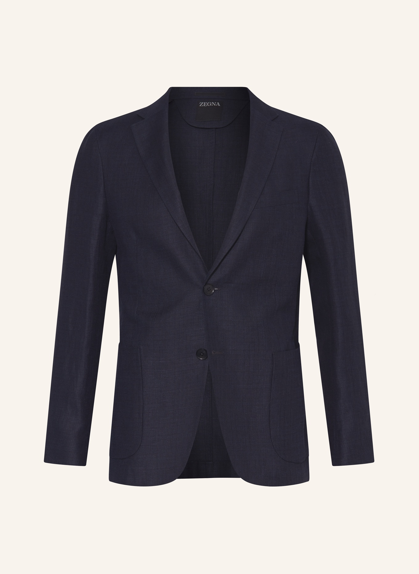 ZEGNA Tailored jacket regular fit with linen, Color: DARK BLUE (Image 1)