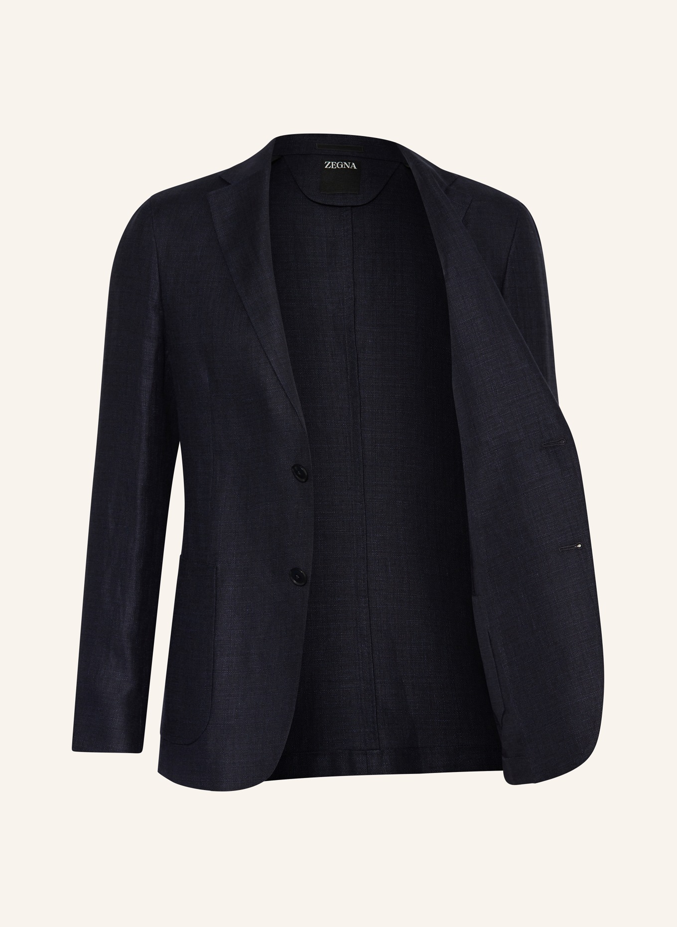 ZEGNA Tailored jacket regular fit with linen, Color: DARK BLUE (Image 4)