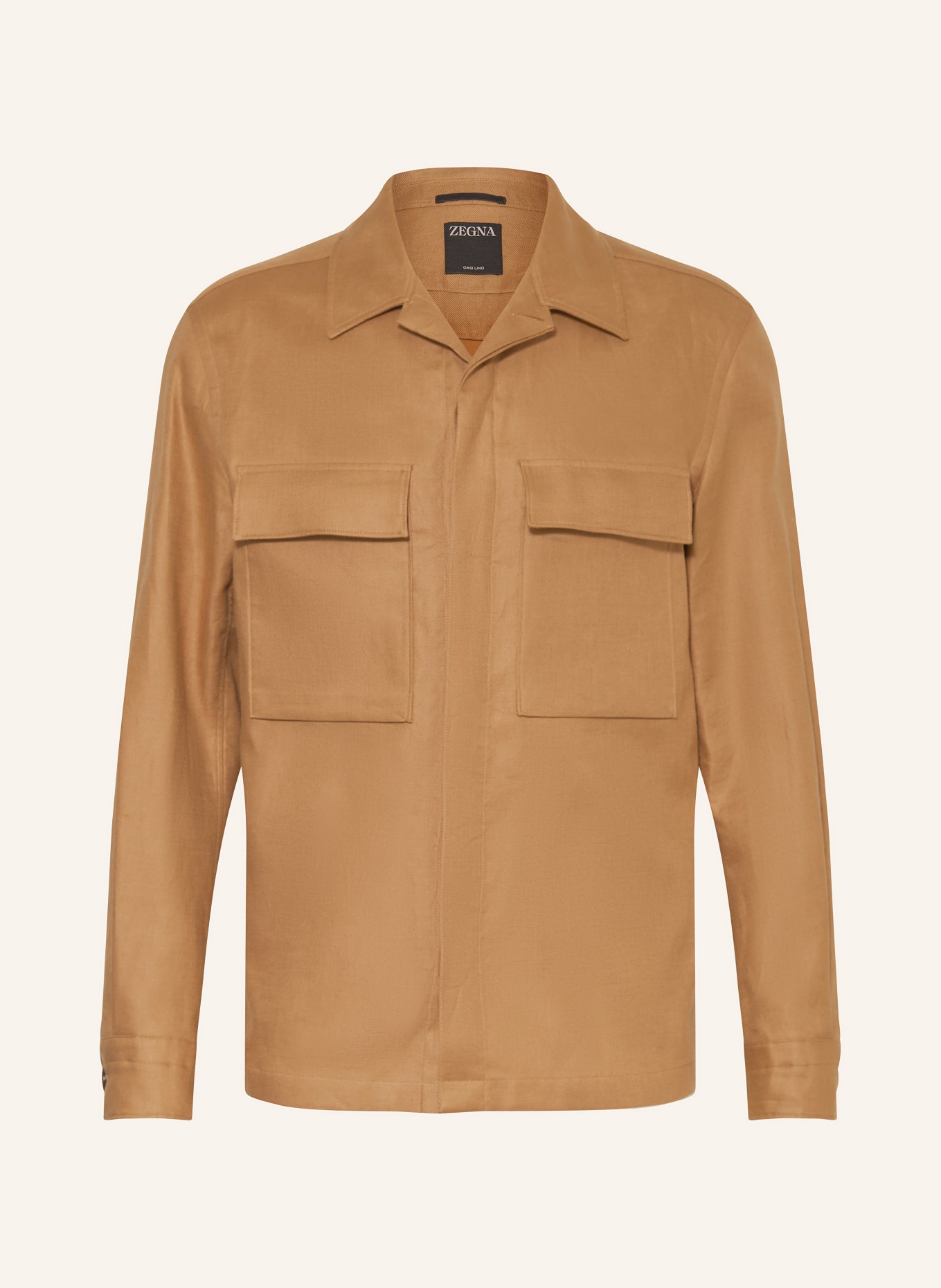 ZEGNA Linen overshirt, Color: CAMEL (Image 1)