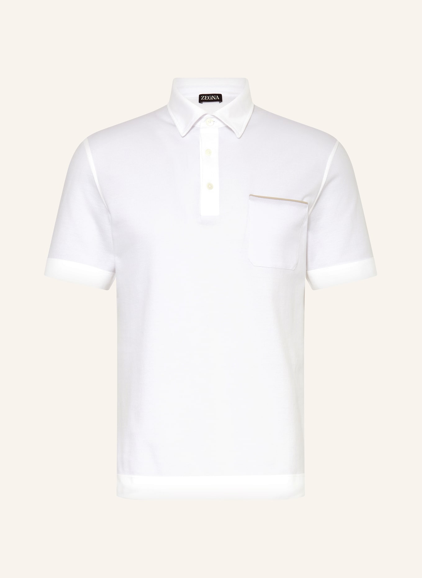 ZEGNA Piqué-Poloshirt Slim Fit, Farbe: WEISS (Bild 1)