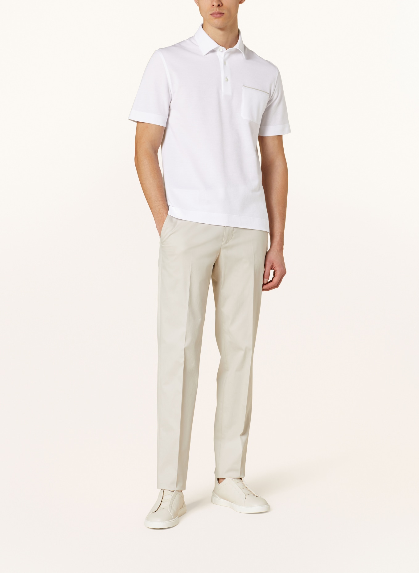 ZEGNA Piqué-Poloshirt Slim Fit, Farbe: WEISS (Bild 2)