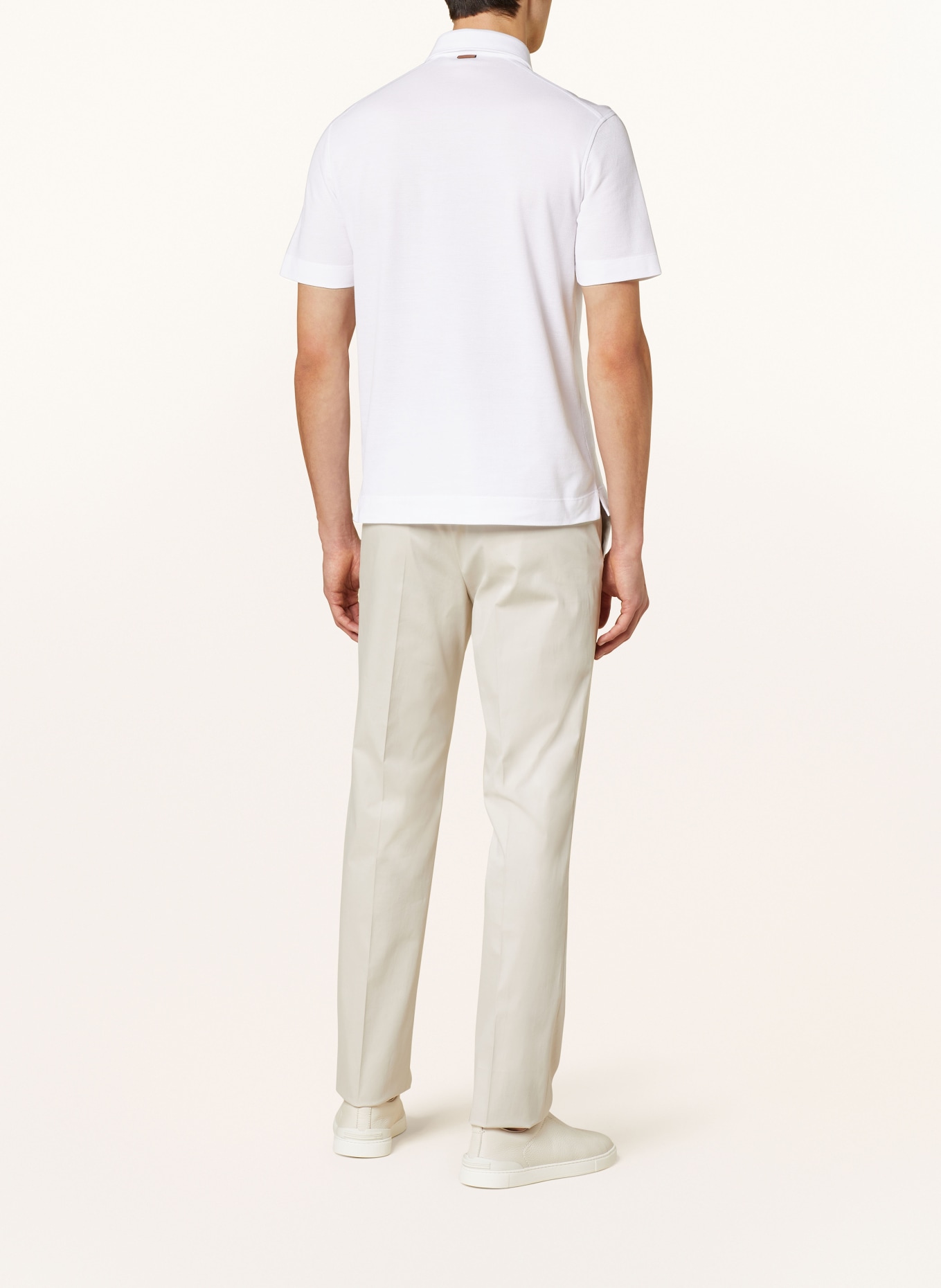 ZEGNA Piqué-Poloshirt Slim Fit, Farbe: WEISS (Bild 3)