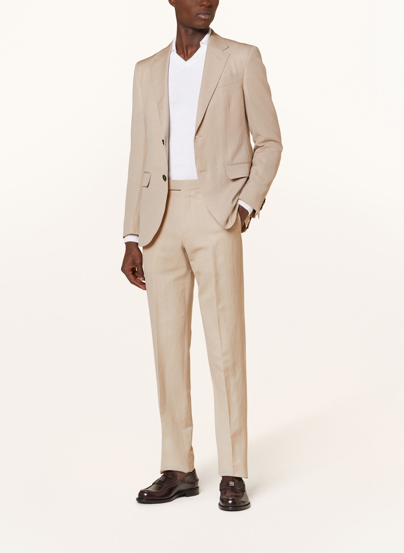 ZEGNA Suit trousers regular fit with linen, Color: 5A7 Beige (Image 2)