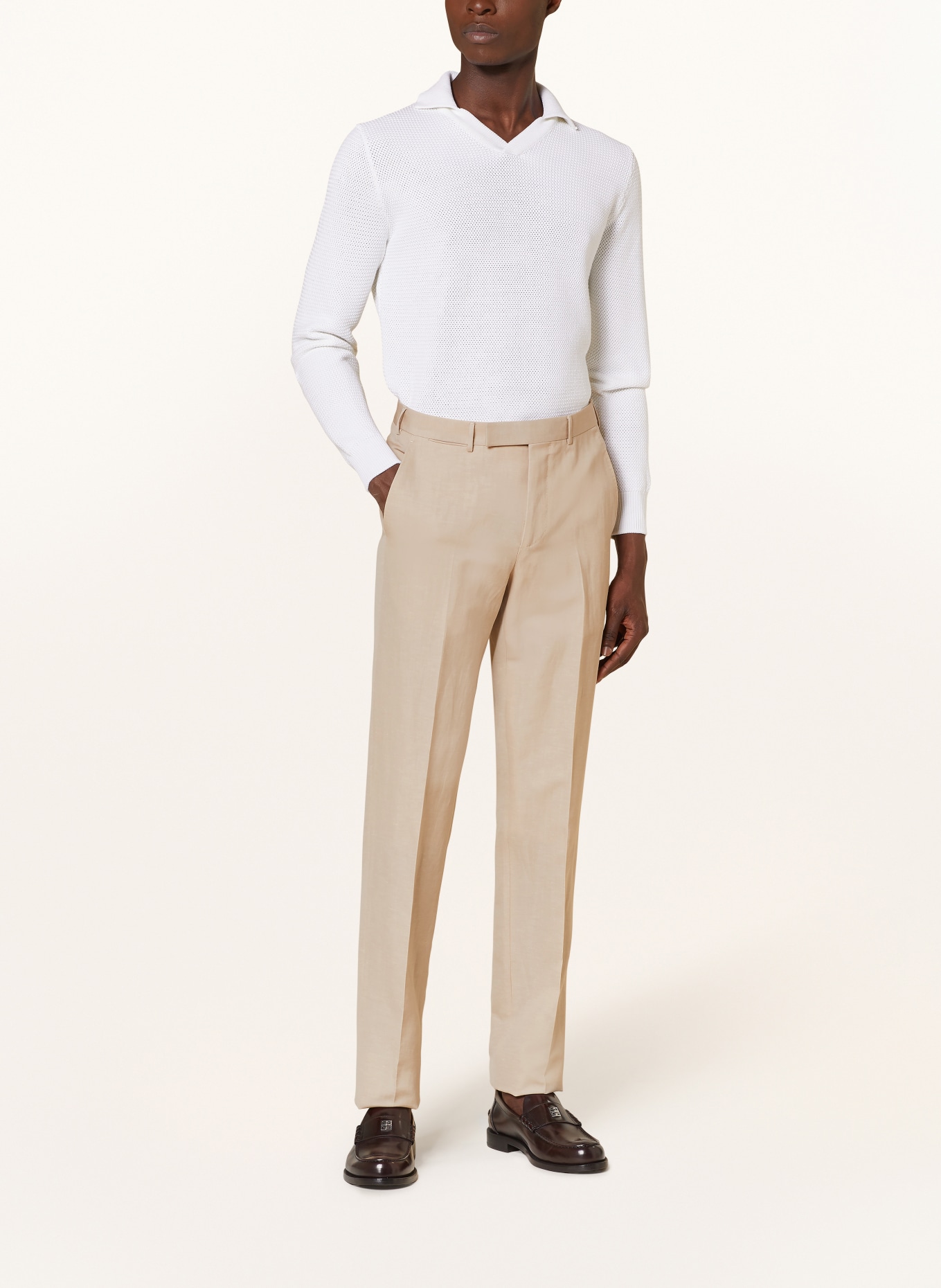 ZEGNA Suit trousers regular fit with linen, Color: 5A7 Beige (Image 3)
