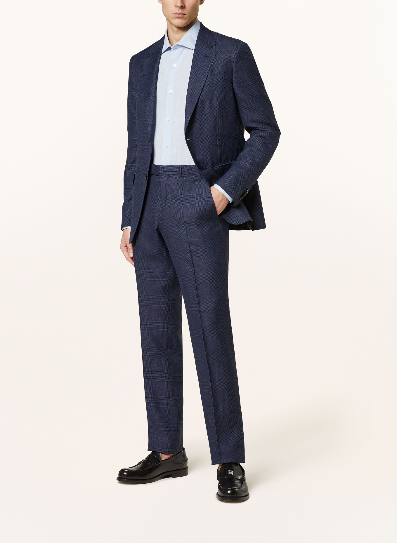 ZEGNA Suit trousers regular fit with linen, Color: DARK BLUE (Image 2)