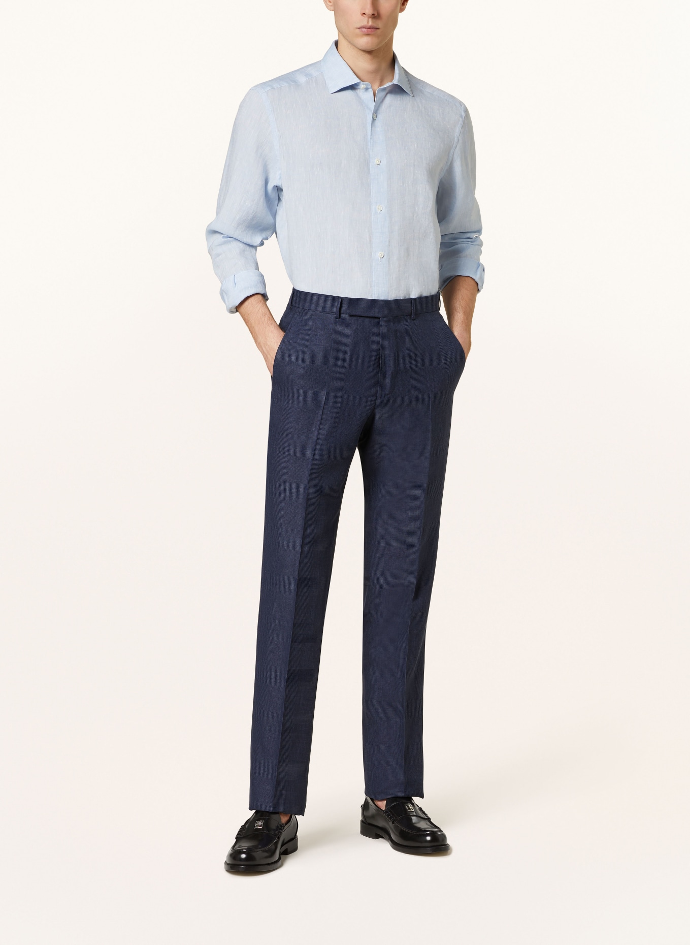 ZEGNA Suit trousers regular fit with linen, Color: DARK BLUE (Image 3)