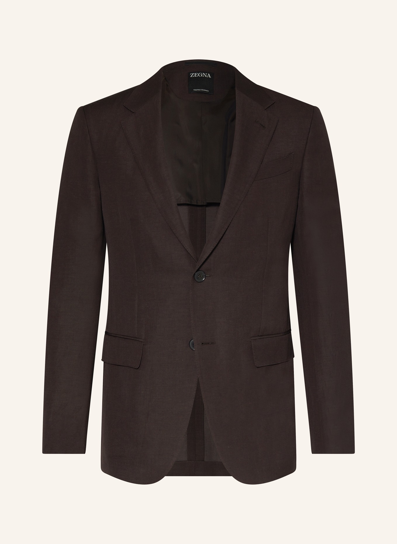 ZEGNA Suit jacket regular fit with linen, Color: 2A7 Brown (Image 1)