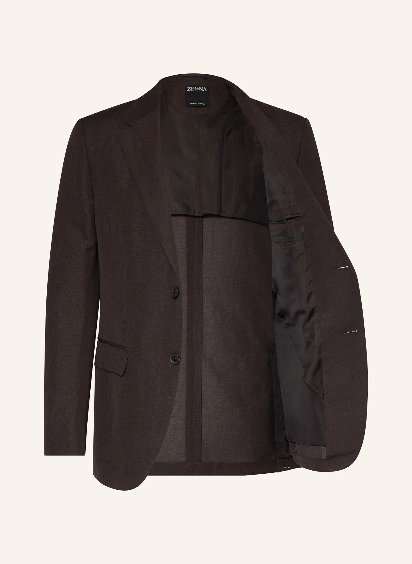 ZEGNA Suit jacket regular fit with linen, Color: 2A7 Brown (Image 4)
