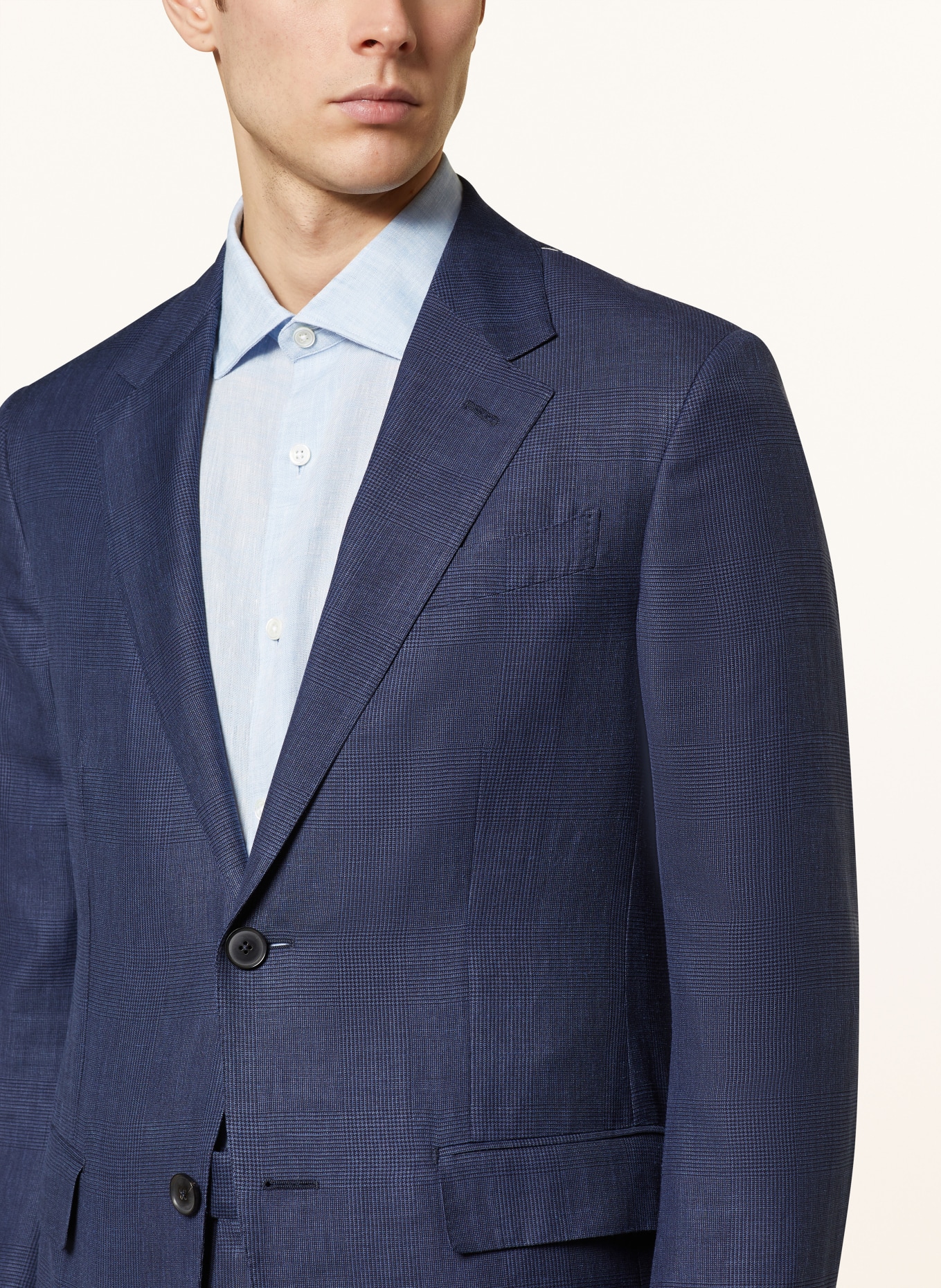ZEGNA Suit jacket slim fit with linen, Color: DARK BLUE (Image 5)