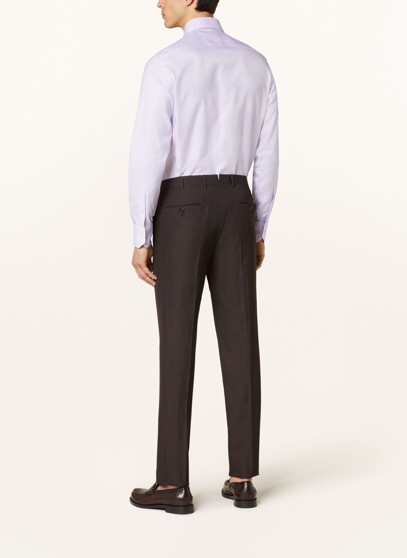 ZEGNA Spodnie garniturowe regular fit z lnem, Kolor: 2A7 Brown (Obrazek 4)