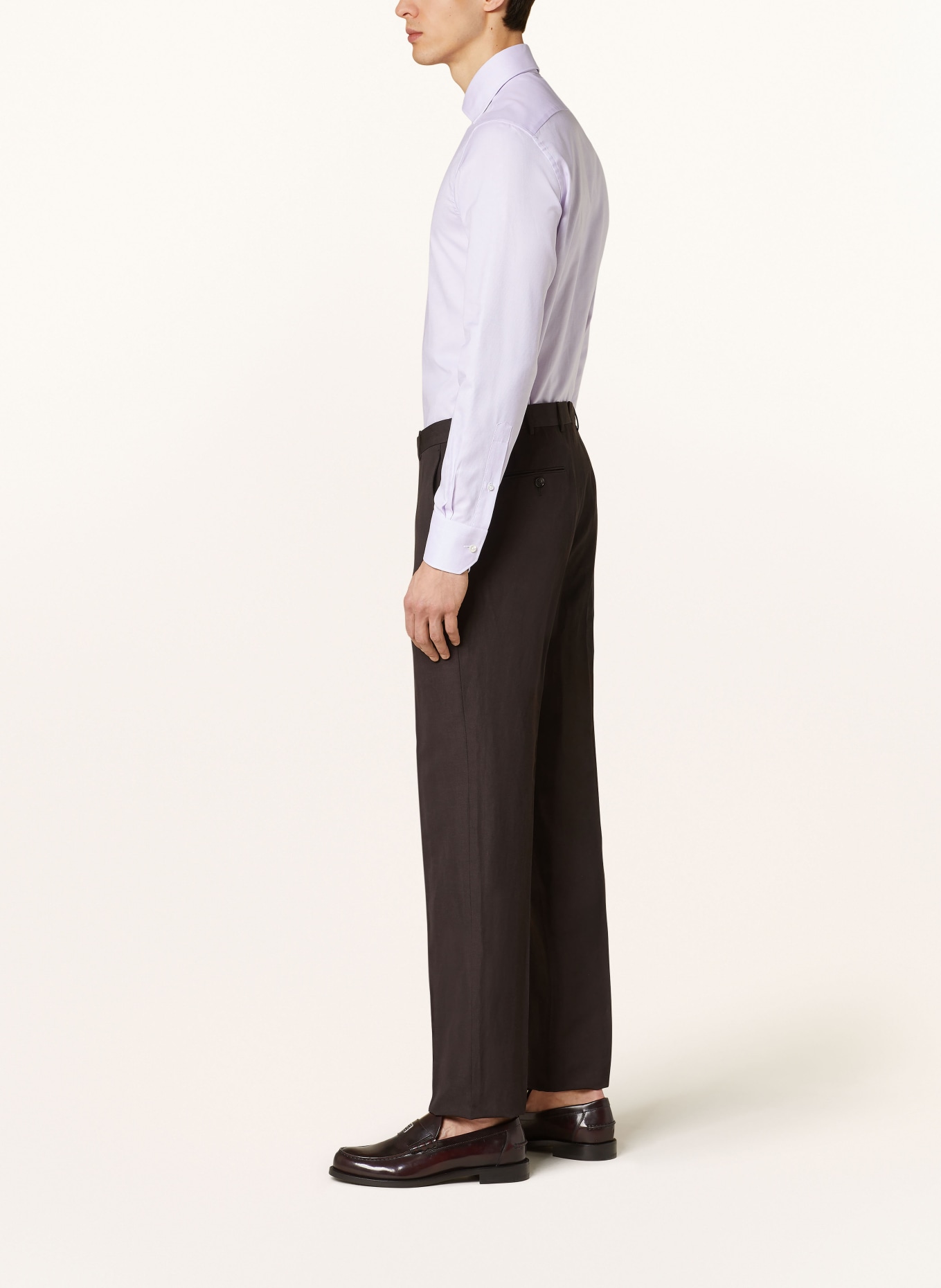 ZEGNA Oblekové kalhoty Regular Fit se lnem, Barva: 2A7 Brown (Obrázek 5)
