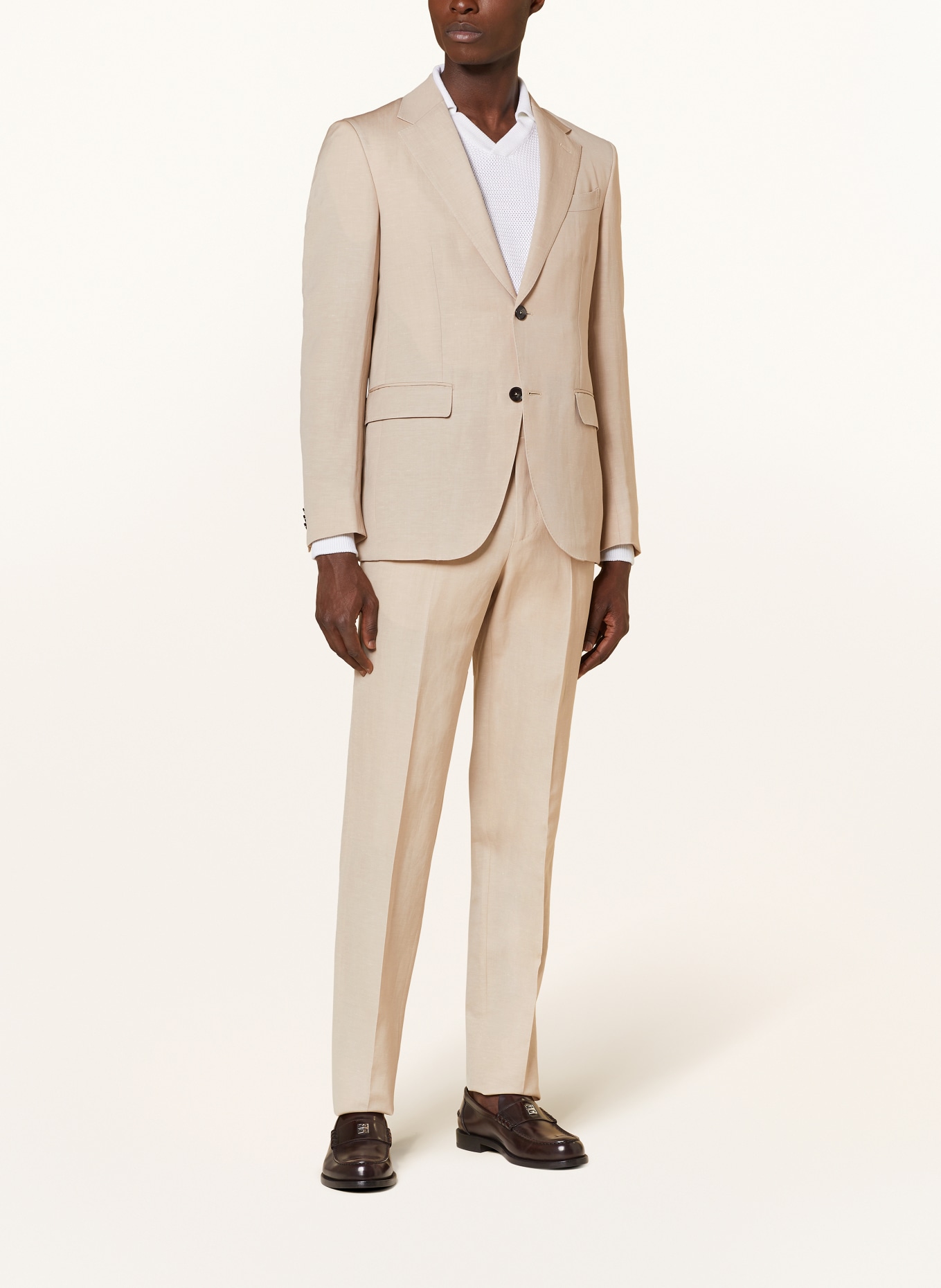 ZEGNA Suit jacket regular fit with linen, Color: 5A7 Beige (Image 2)