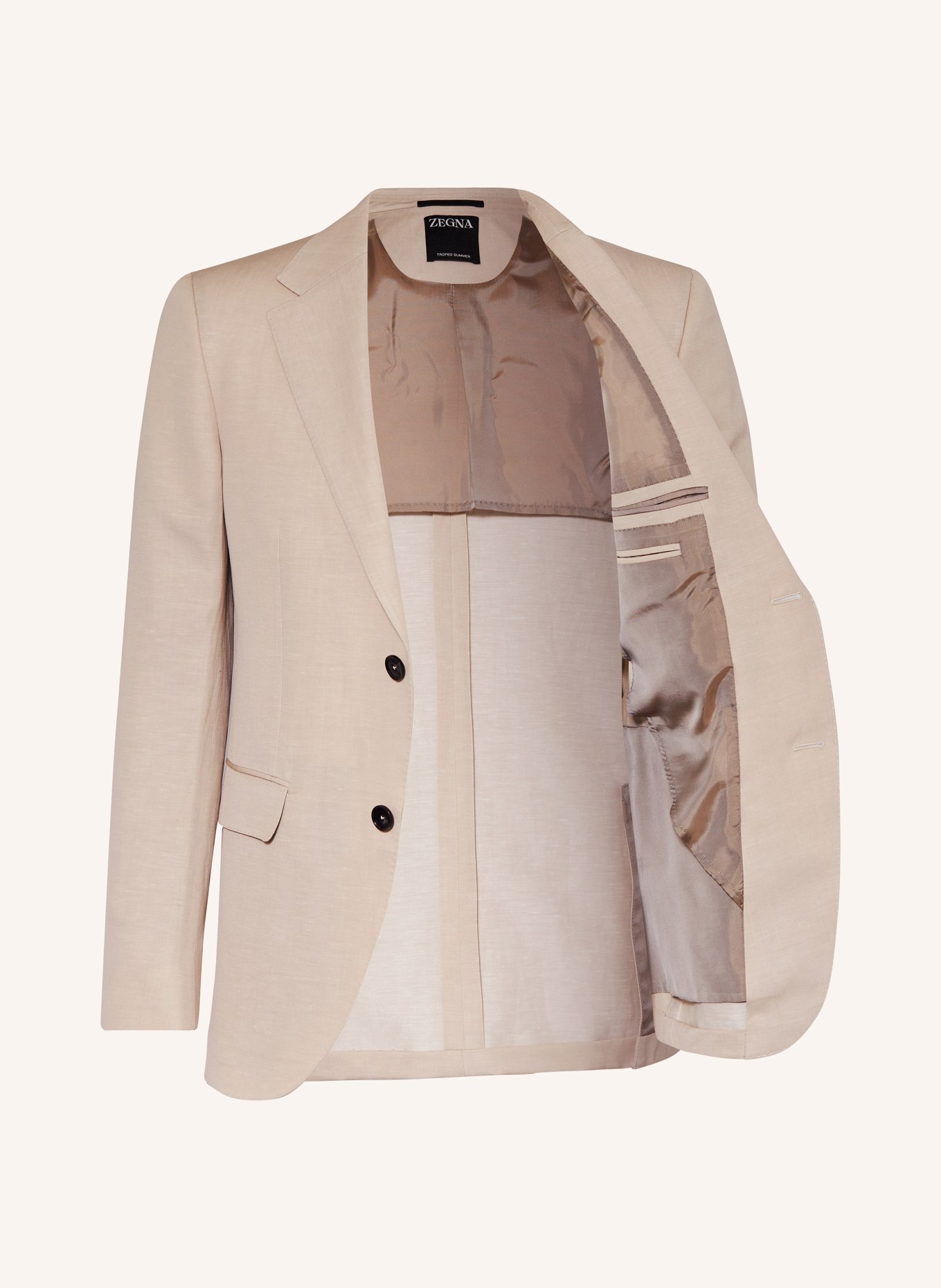 ZEGNA Suit jacket regular fit with linen, Color: 5A7 Beige (Image 4)