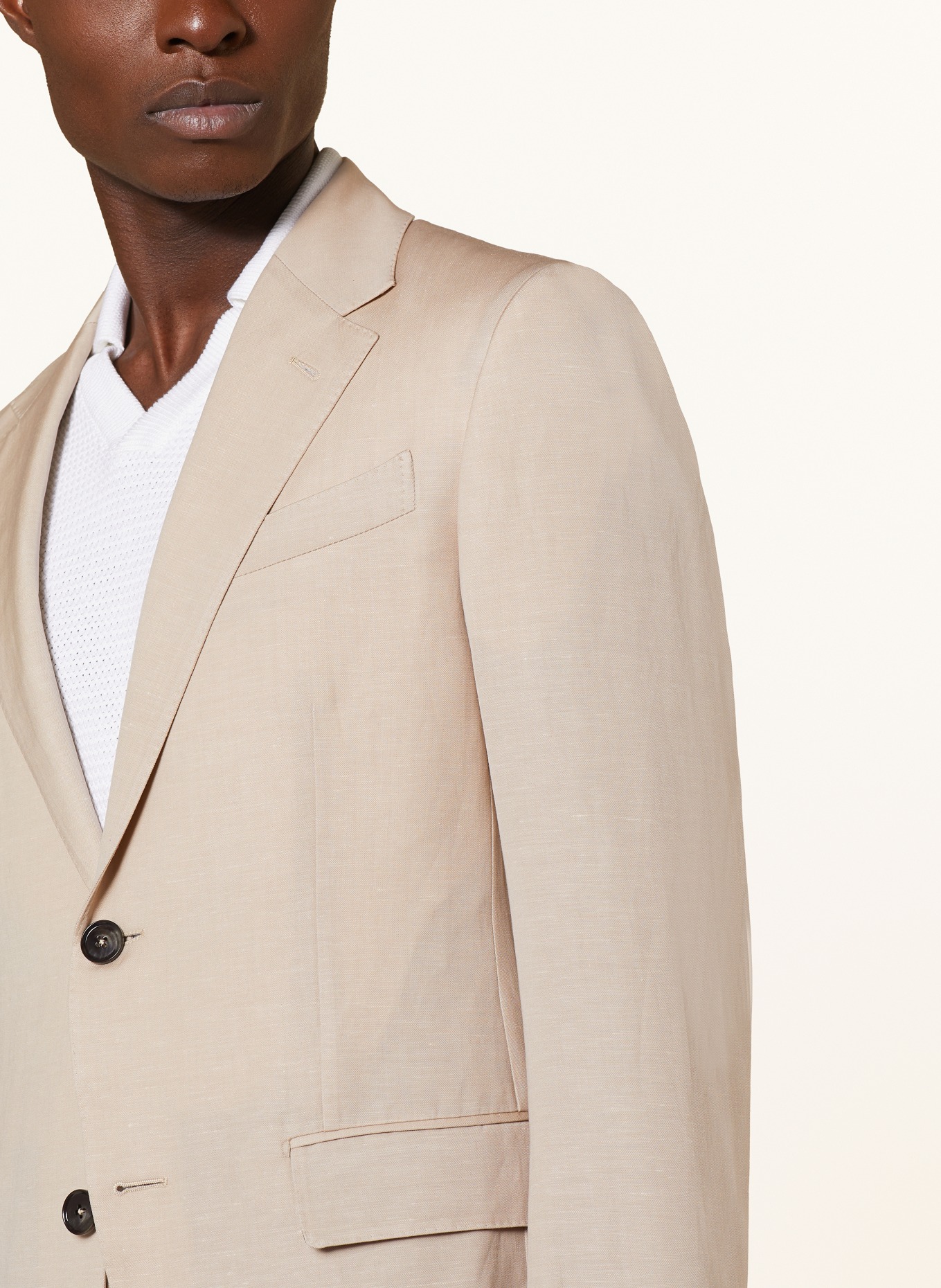 ZEGNA Suit jacket regular fit with linen, Color: 5A7 Beige (Image 5)