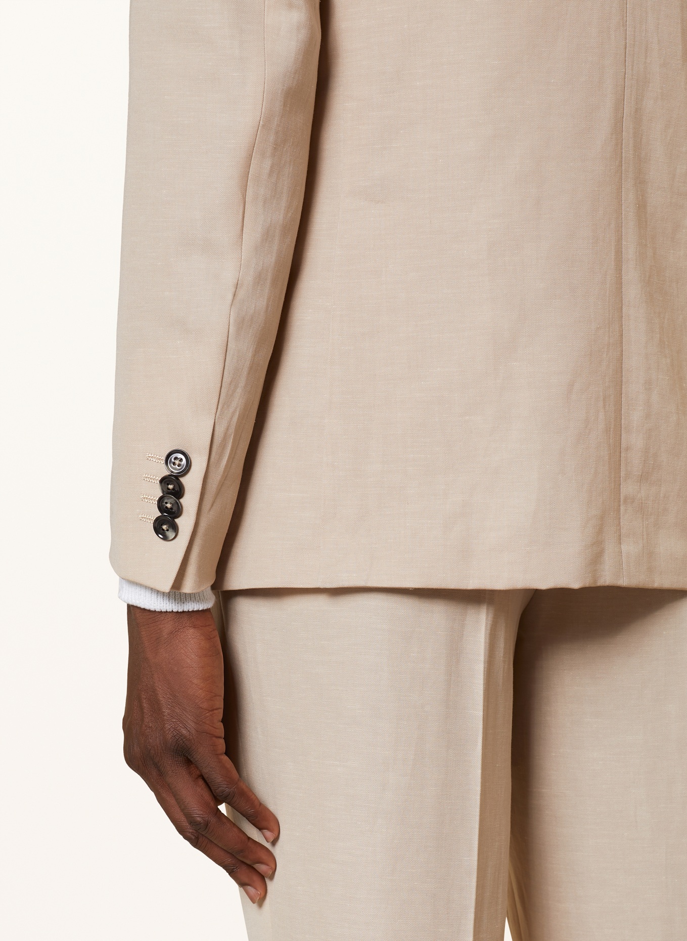 ZEGNA Suit jacket regular fit with linen, Color: 5A7 Beige (Image 6)