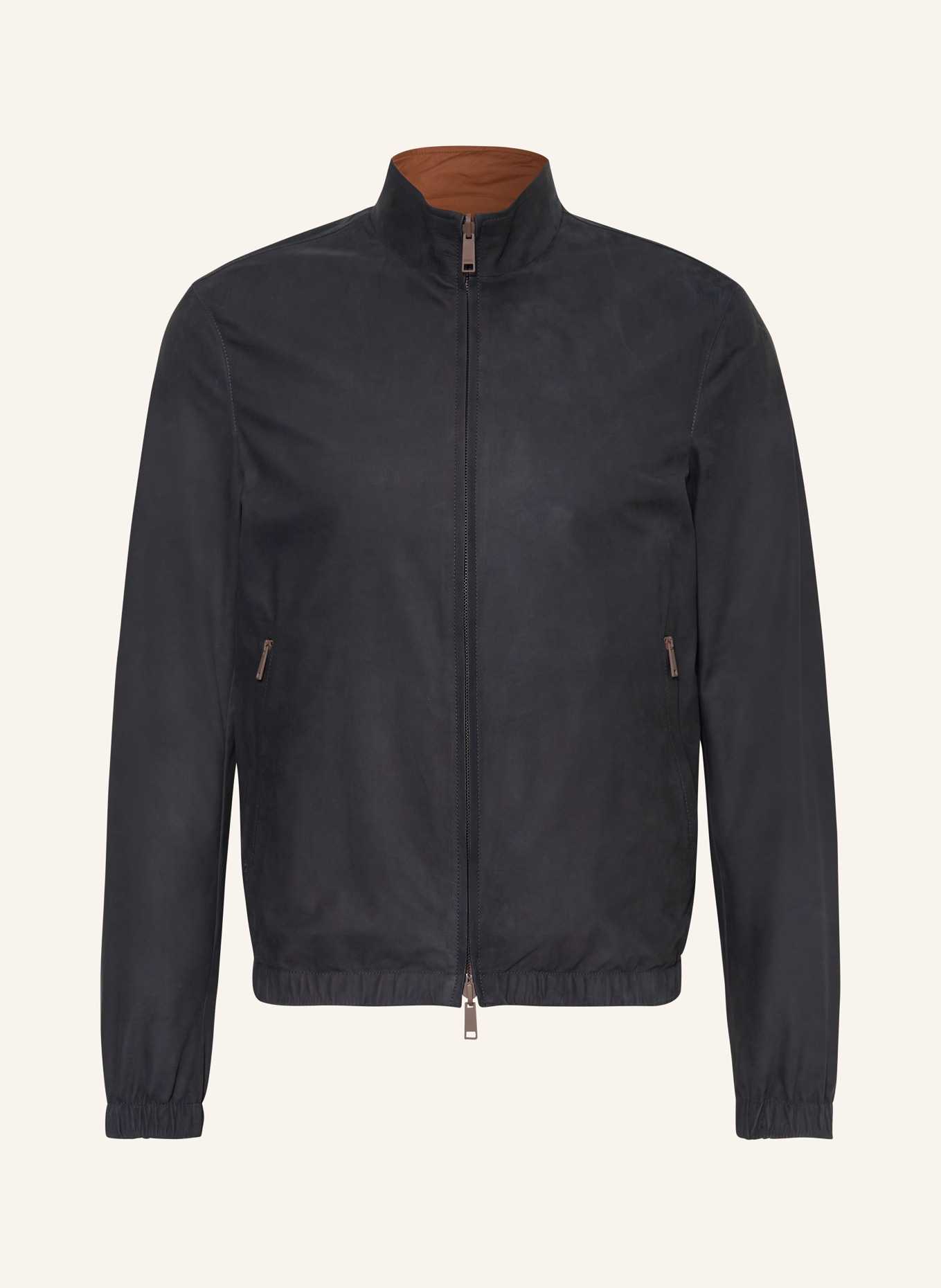 ZEGNA Reversible leather jacket, Color: BLACK/ BROWN (Image 1)