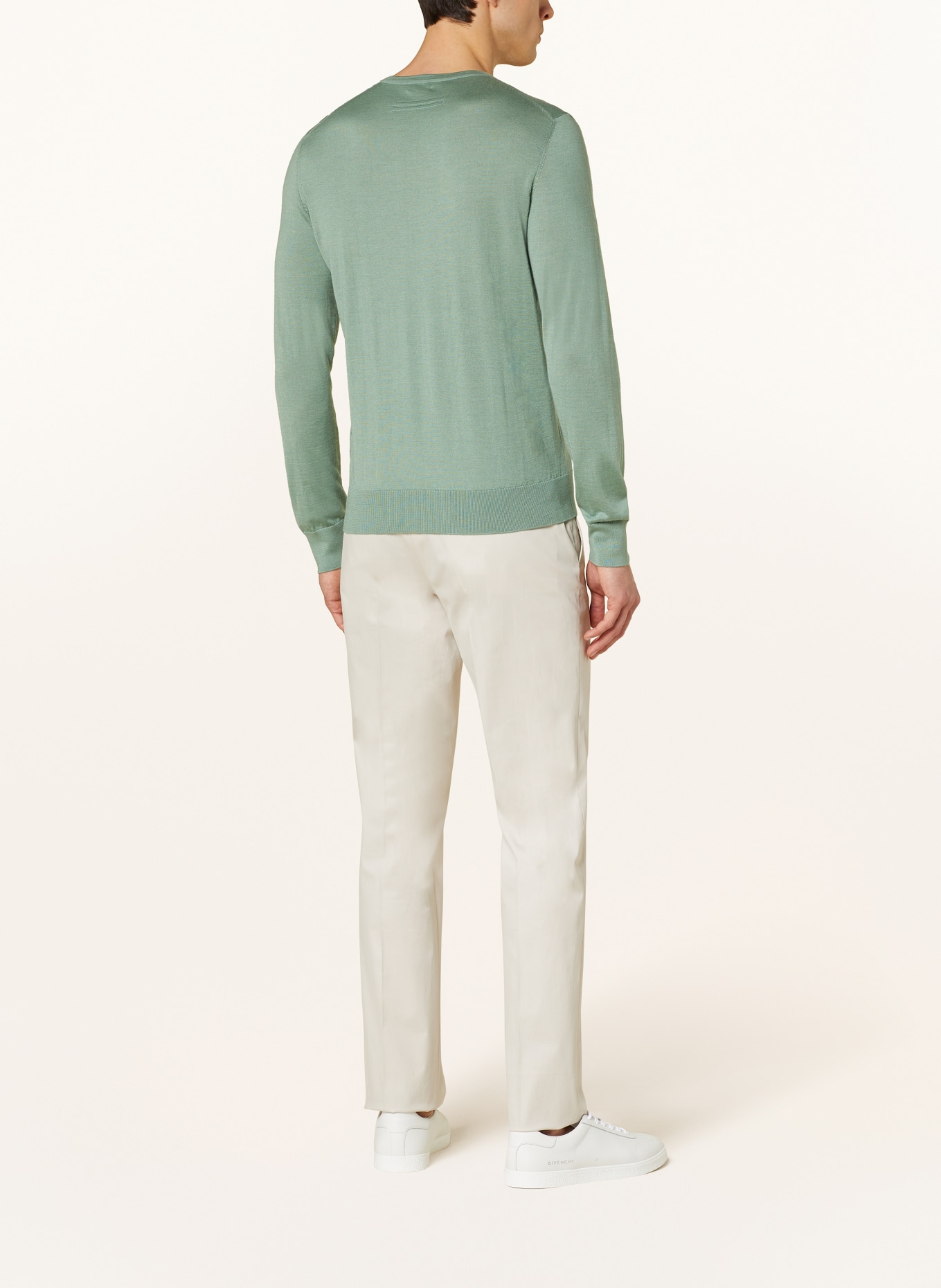 ZEGNA Kašmírový svetr s hedvábím, Barva: SVĚTLE ZELENÁ (Obrázek 3)