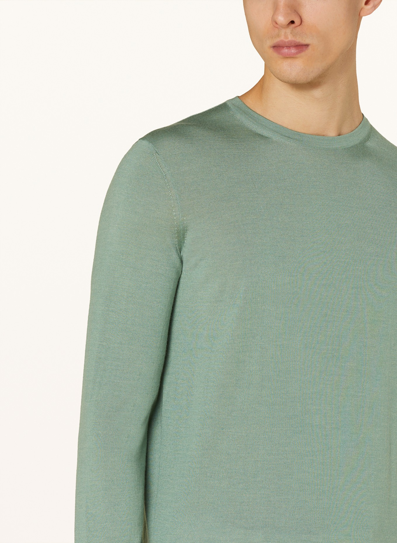 ZEGNA Cashmere sweater with silk, Color: LIGHT GREEN (Image 4)