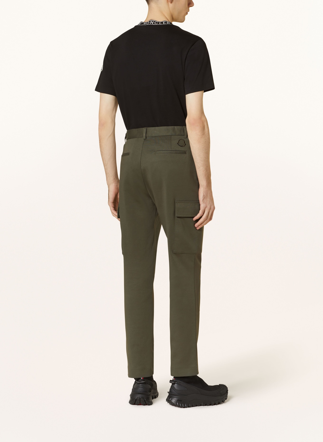 MONCLER Cargo trousers regular fit in jersey, Color: KHAKI (Image 3)