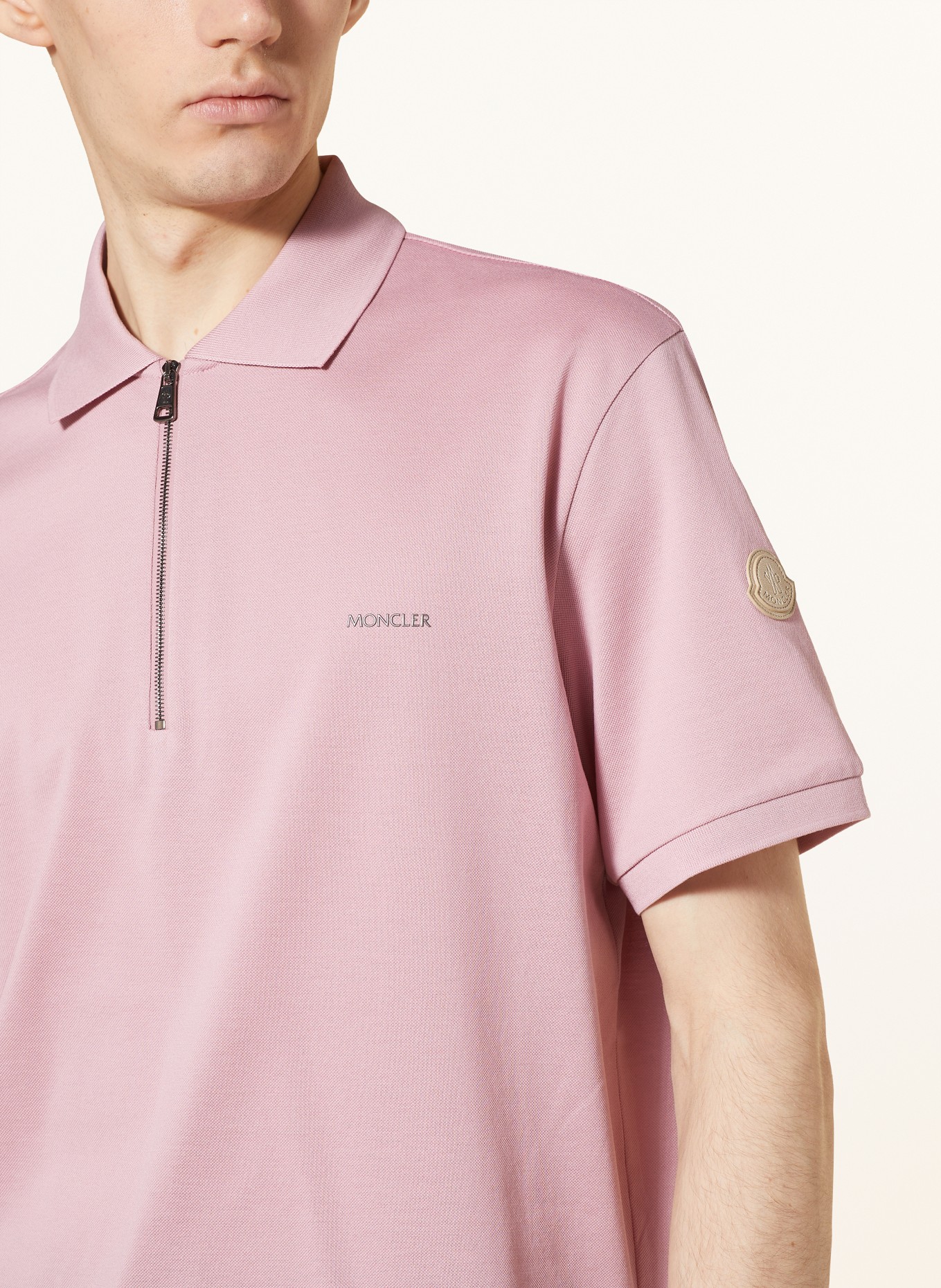 MONCLER Piqué polo shirt, Color: PINK (Image 4)