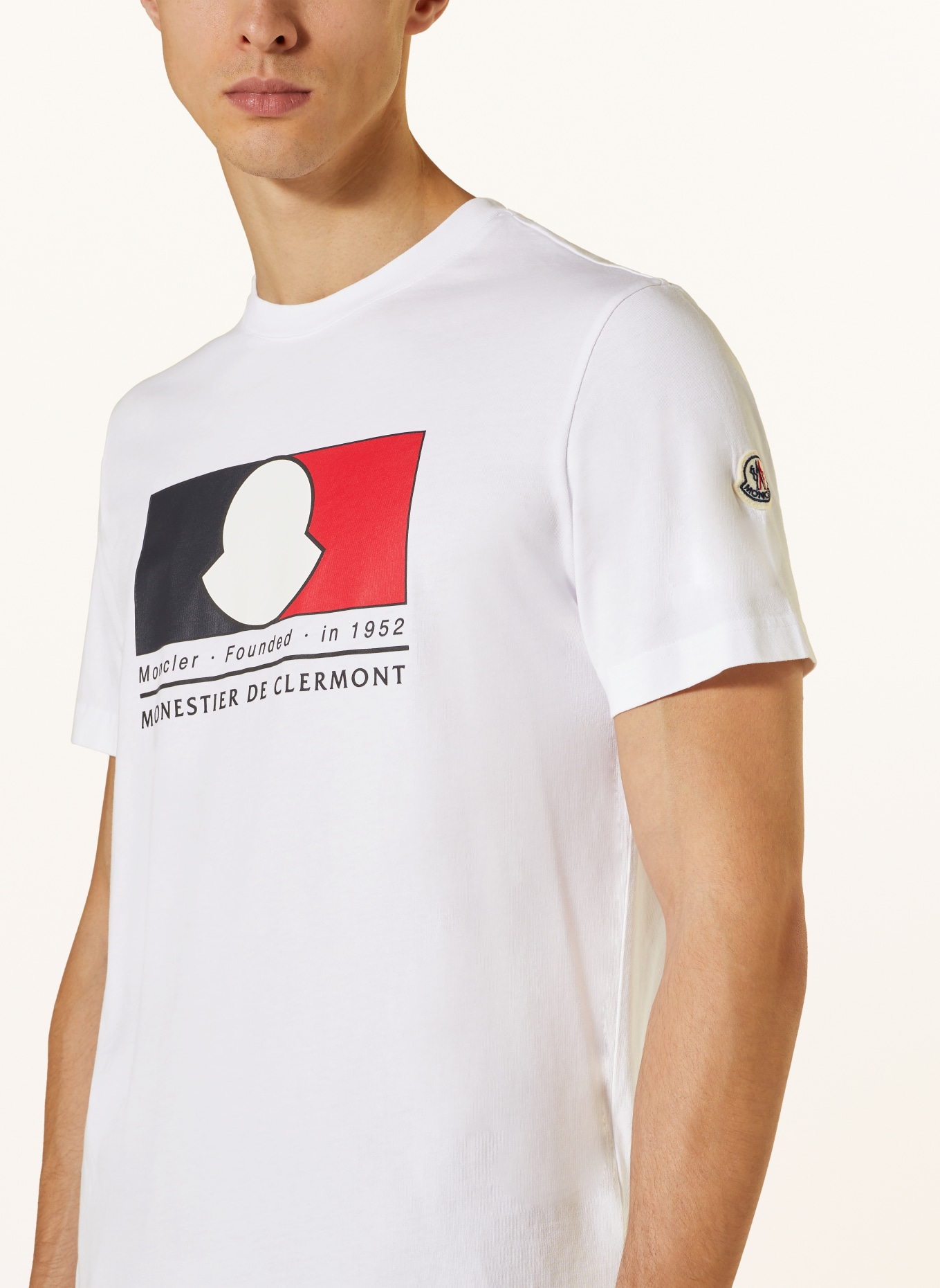 MONCLER T-shirt, Kolor: BIAŁY/ CZARNY/ CZERWONY (Obrazek 4)