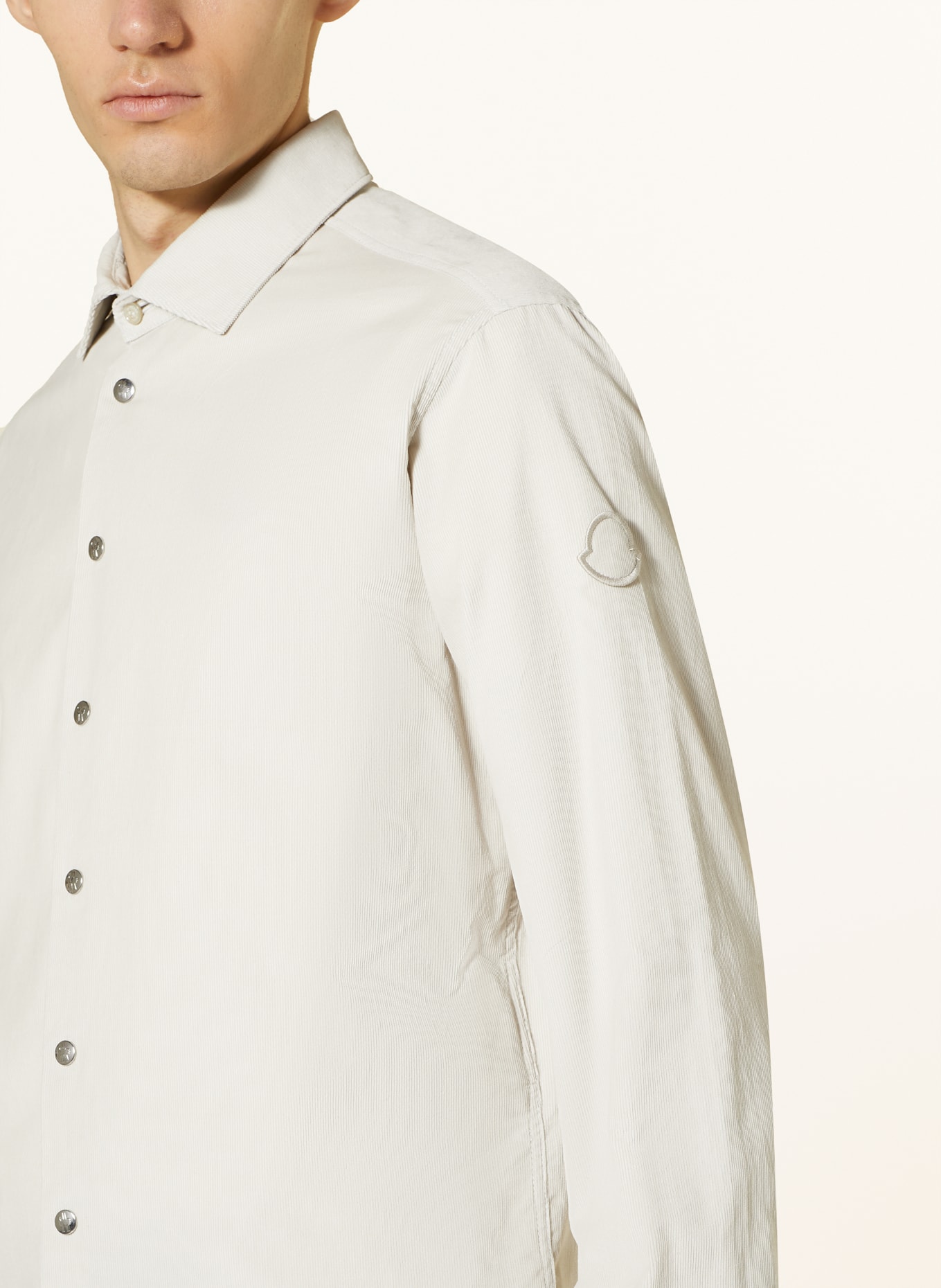MONCLER Koszula sztruksowa slim fit, Kolor: JASNOCZARY (Obrazek 4)