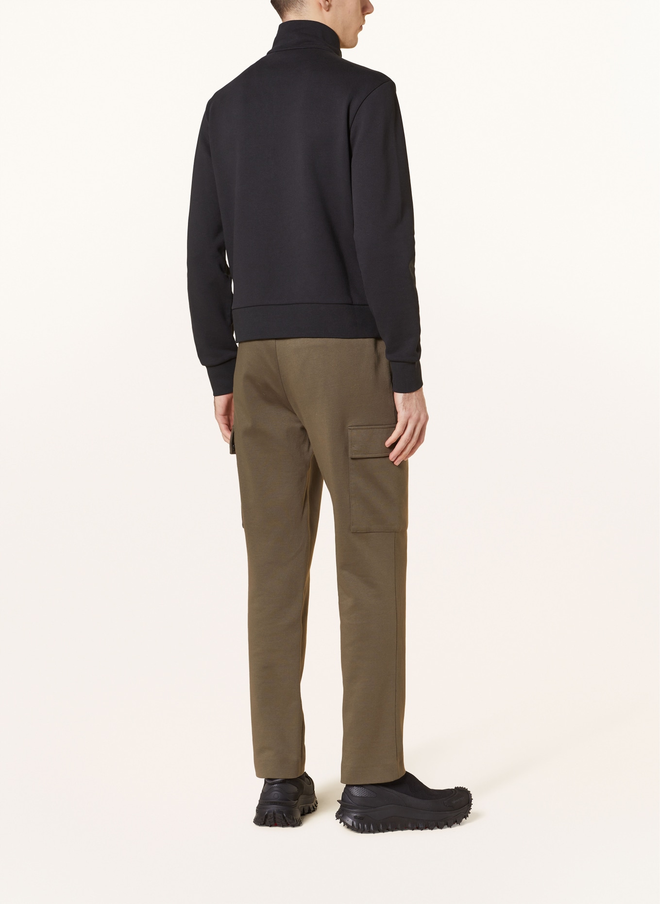 MONCLER Half-zip sweater in sweatshirt fabric, Color: BLACK (Image 3)