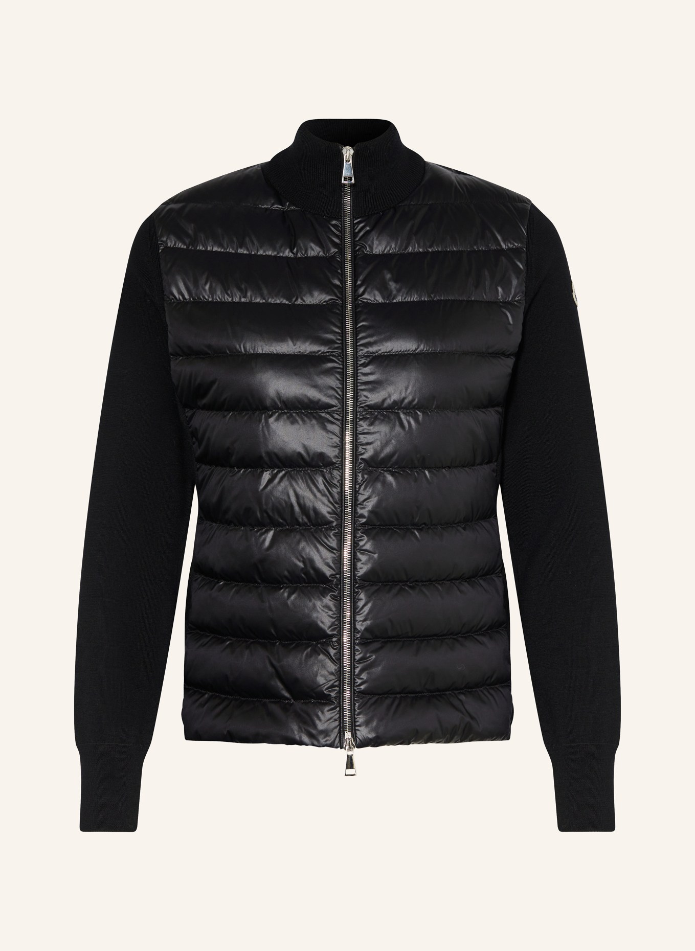 MONCLER Daunenjacke im Materialmix: SCHWARZ